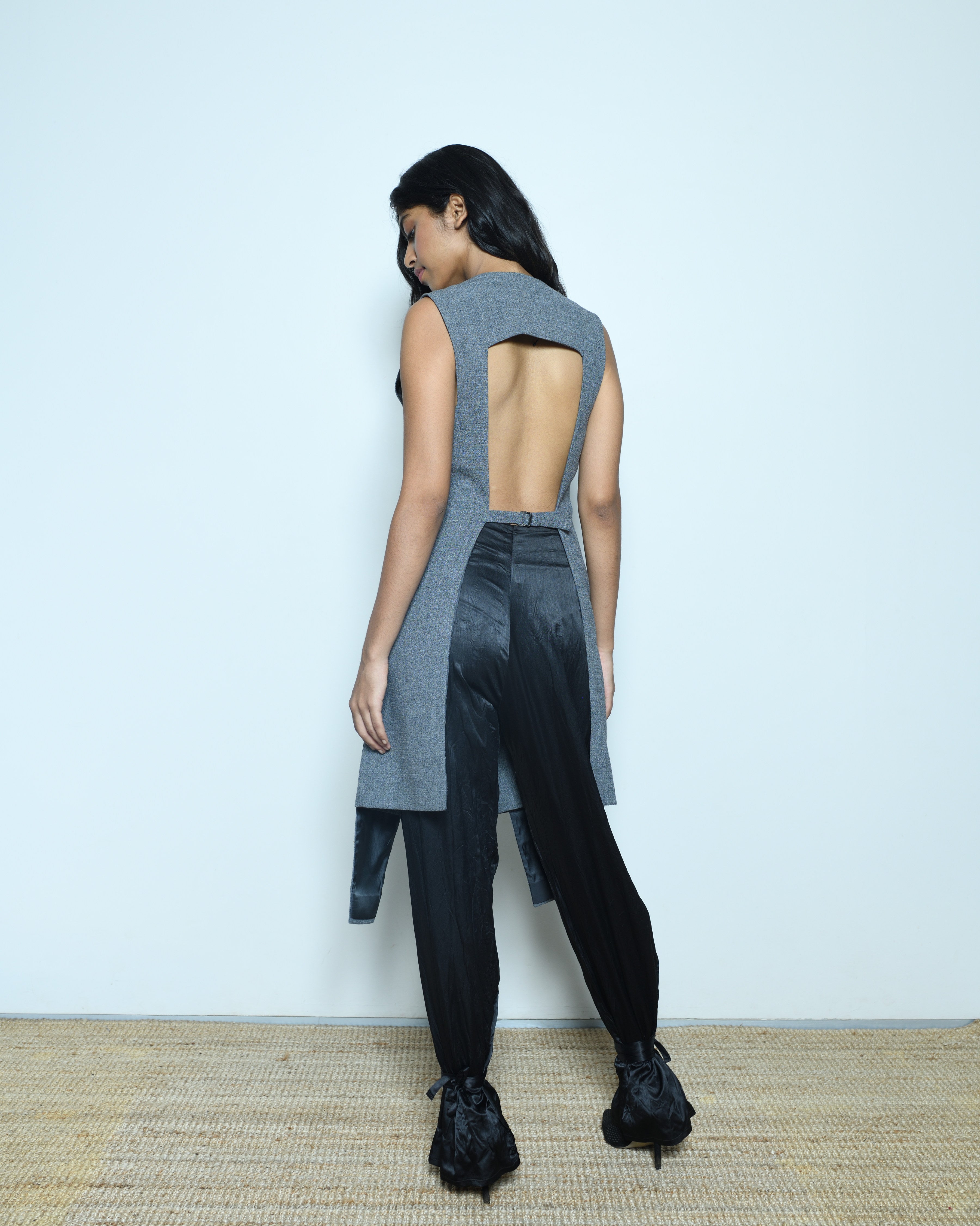 Rohit and Rahul Khanna Long Sleeveless Blazer Jacket