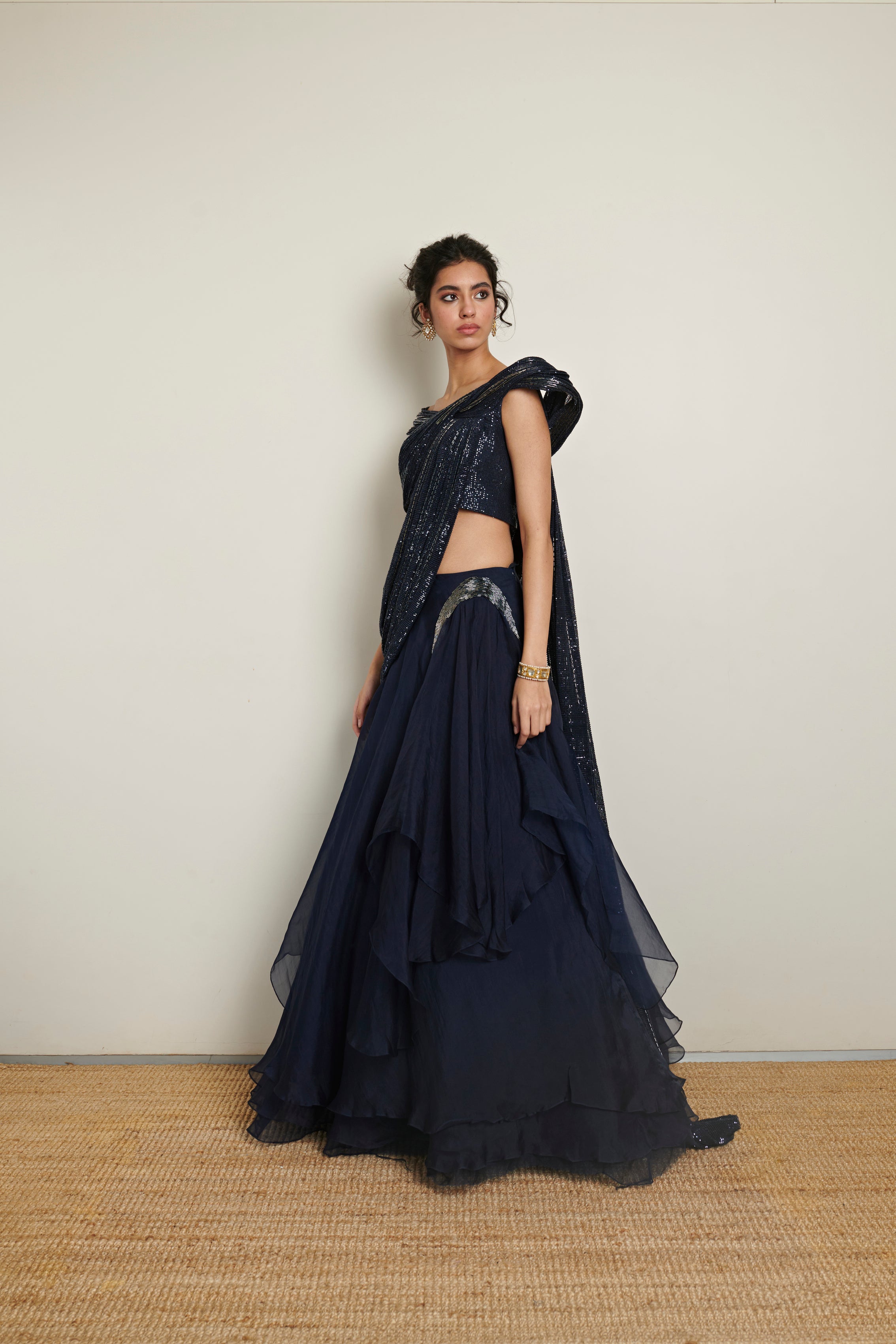 Gaurav Gupta sequin sculpted saree Lehenga