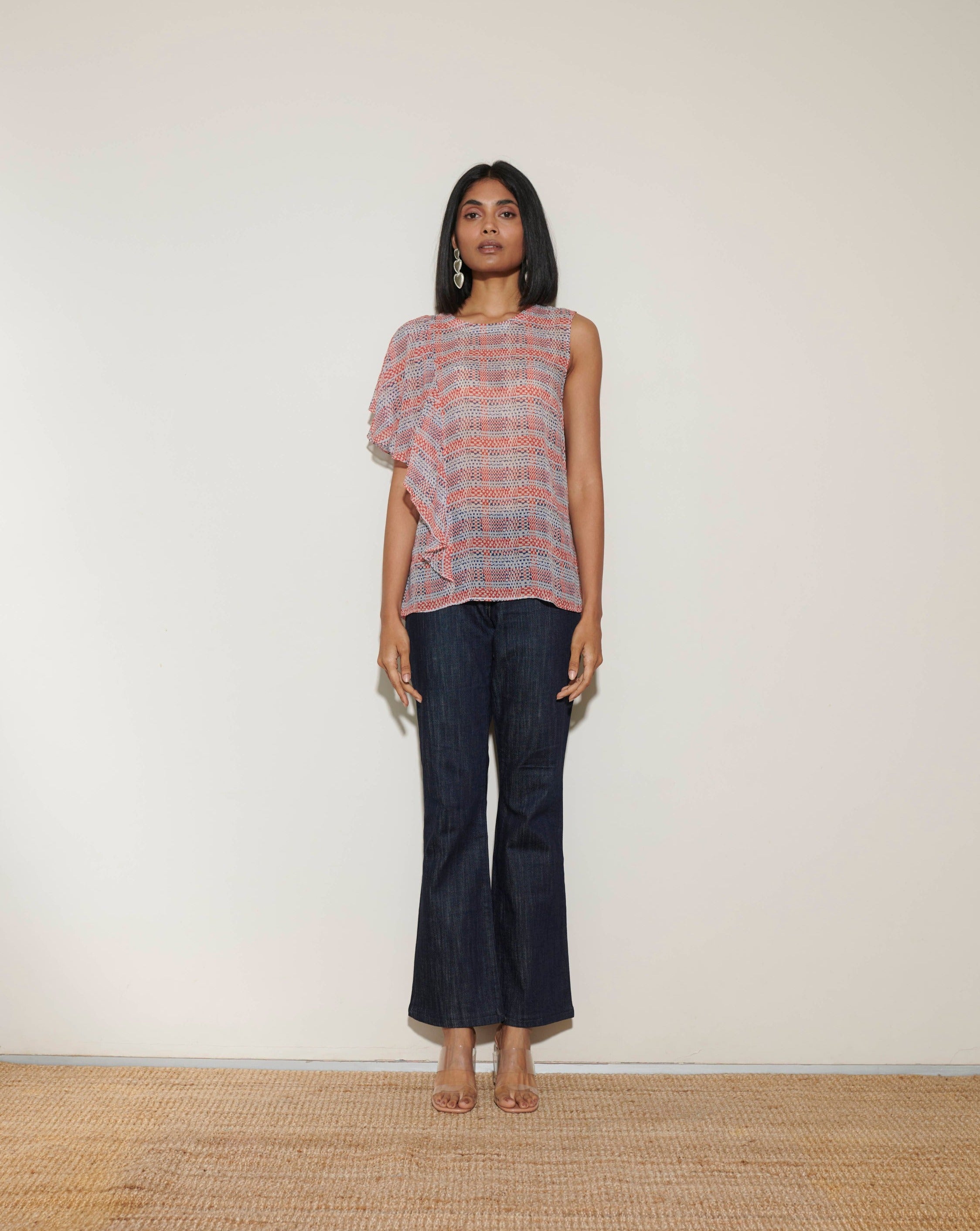 Bcbgmaxazria Printed Flared Sleeve Top