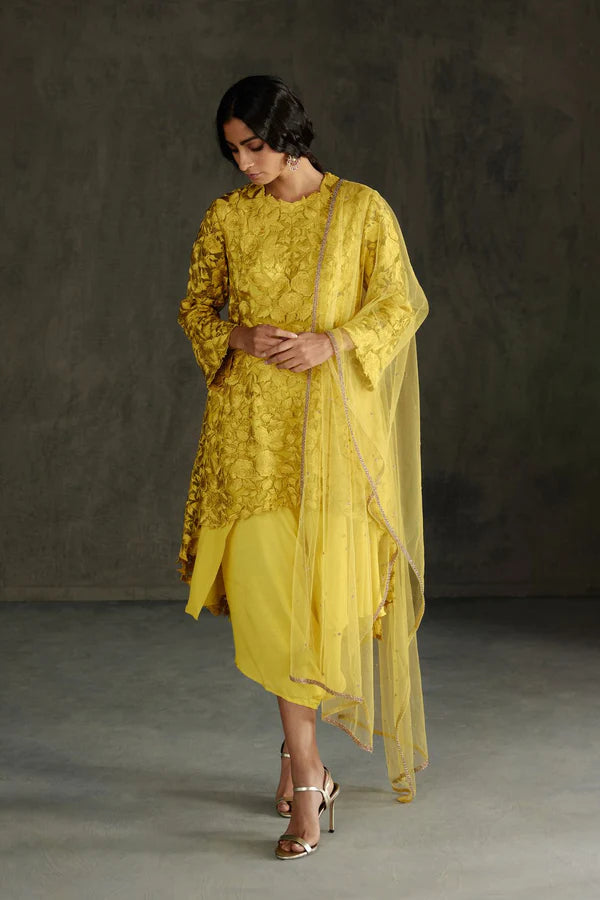 Aikeyah Yellow Tunic Set