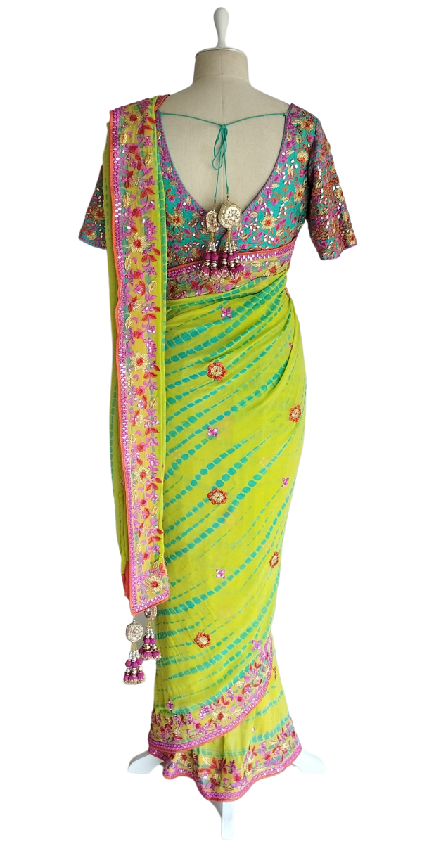 Vikram Phadnis Sari In Lime Color