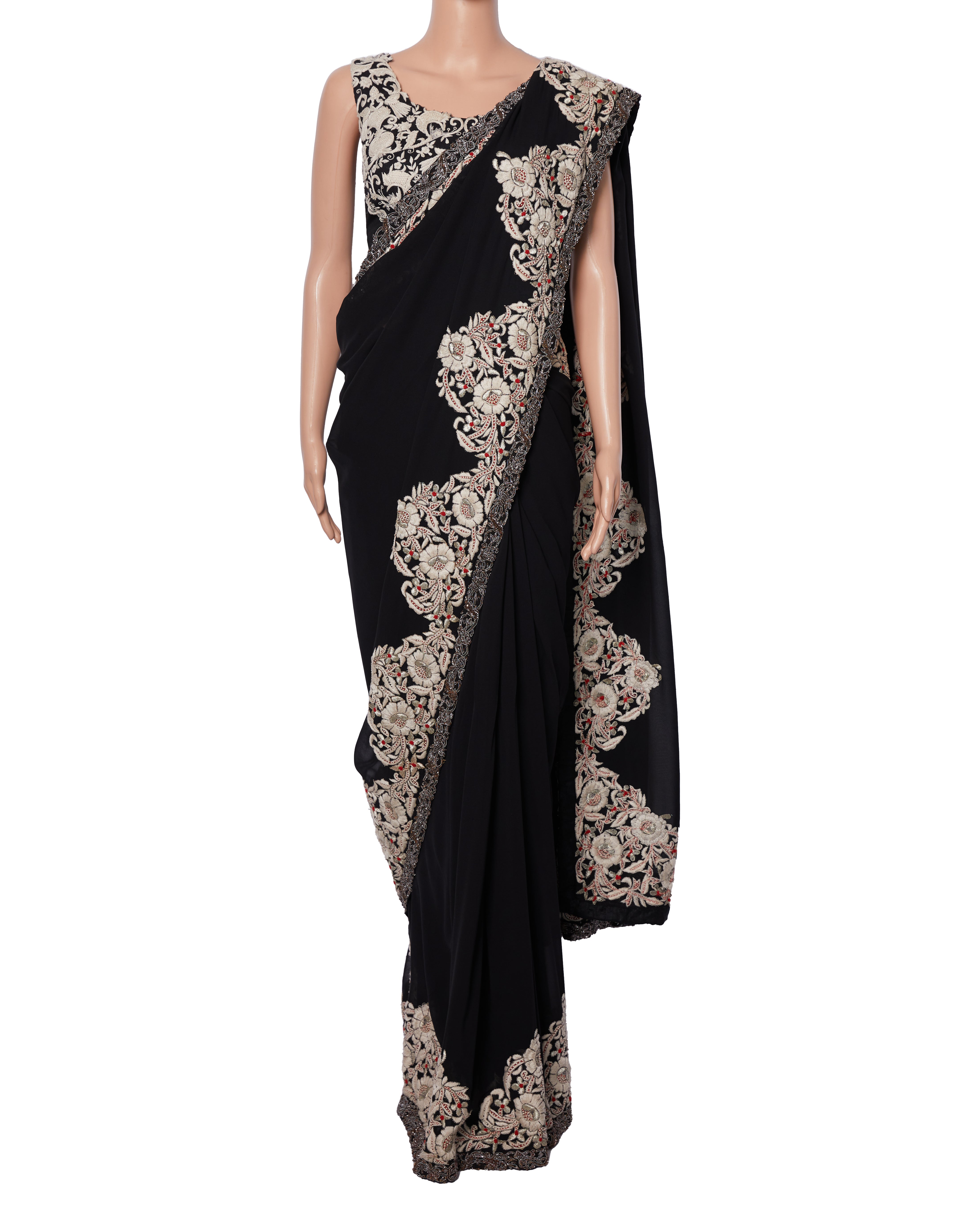 Anamika Khanna Saree Black