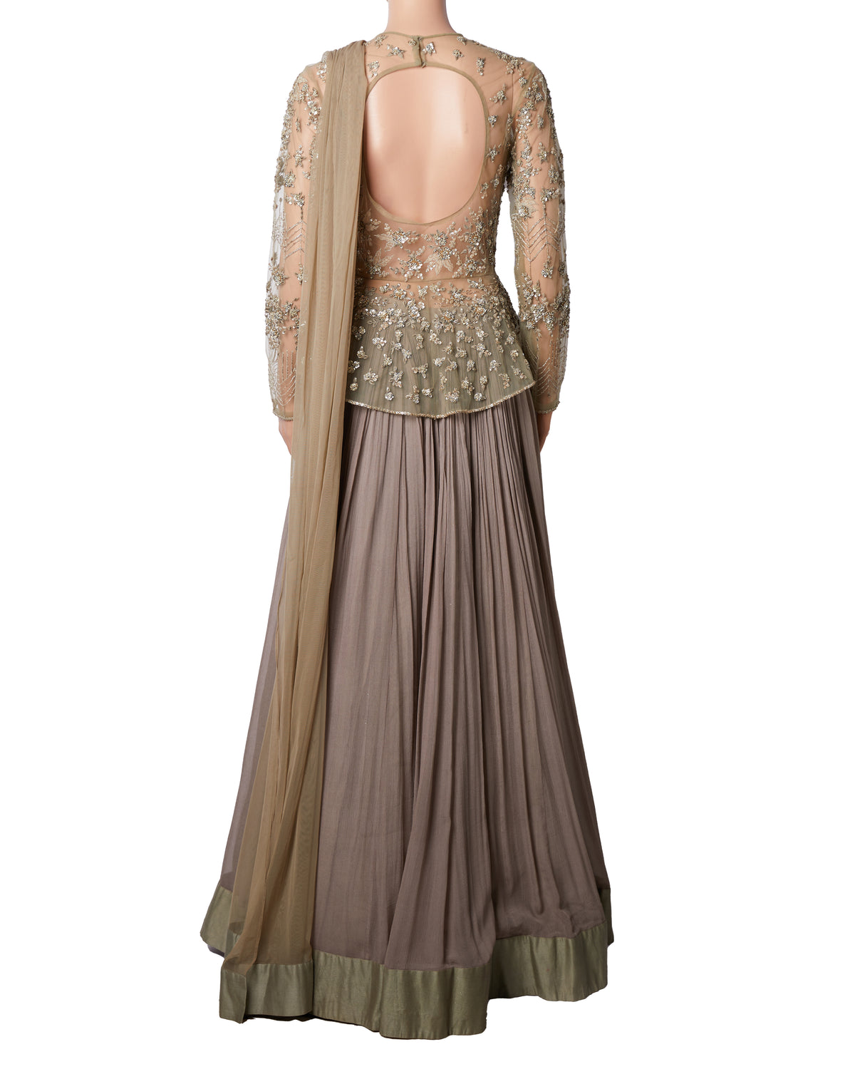 Riddhi Mehra Grey Embroidered Flemingo Lehenga Set