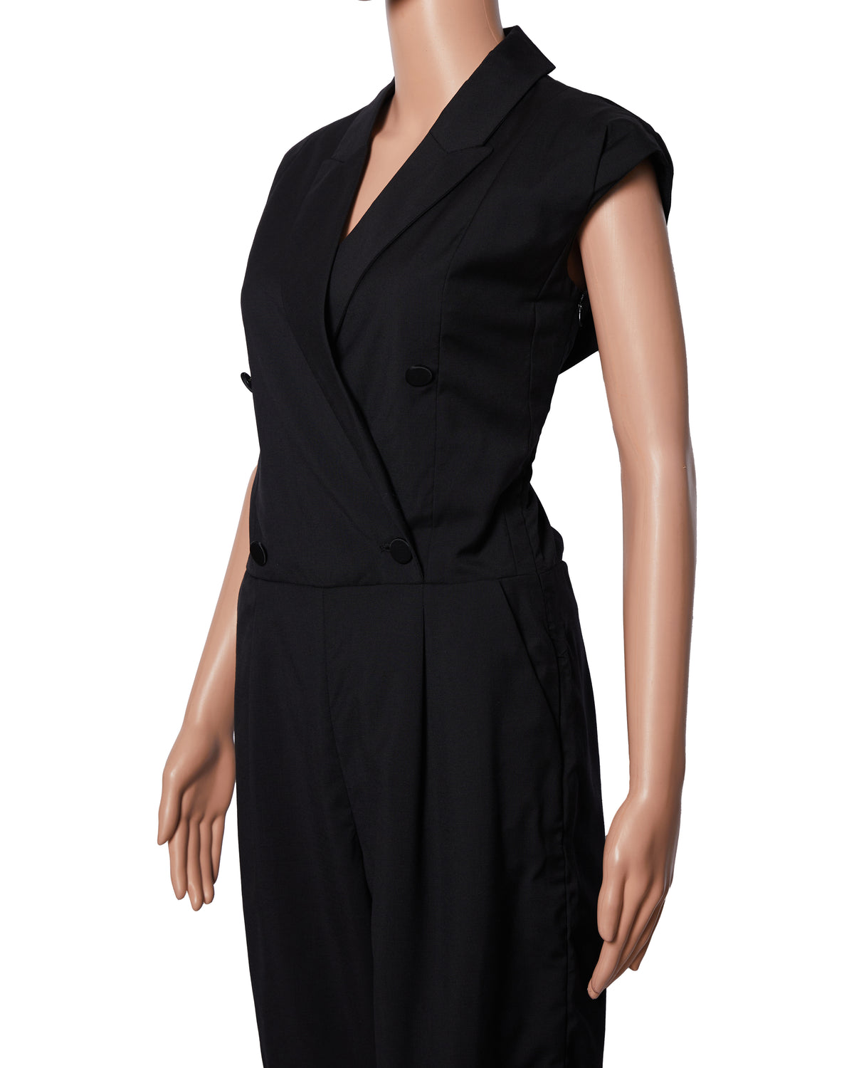 Alexander McQueen Jumpsuit In Black With Lapel Detailing