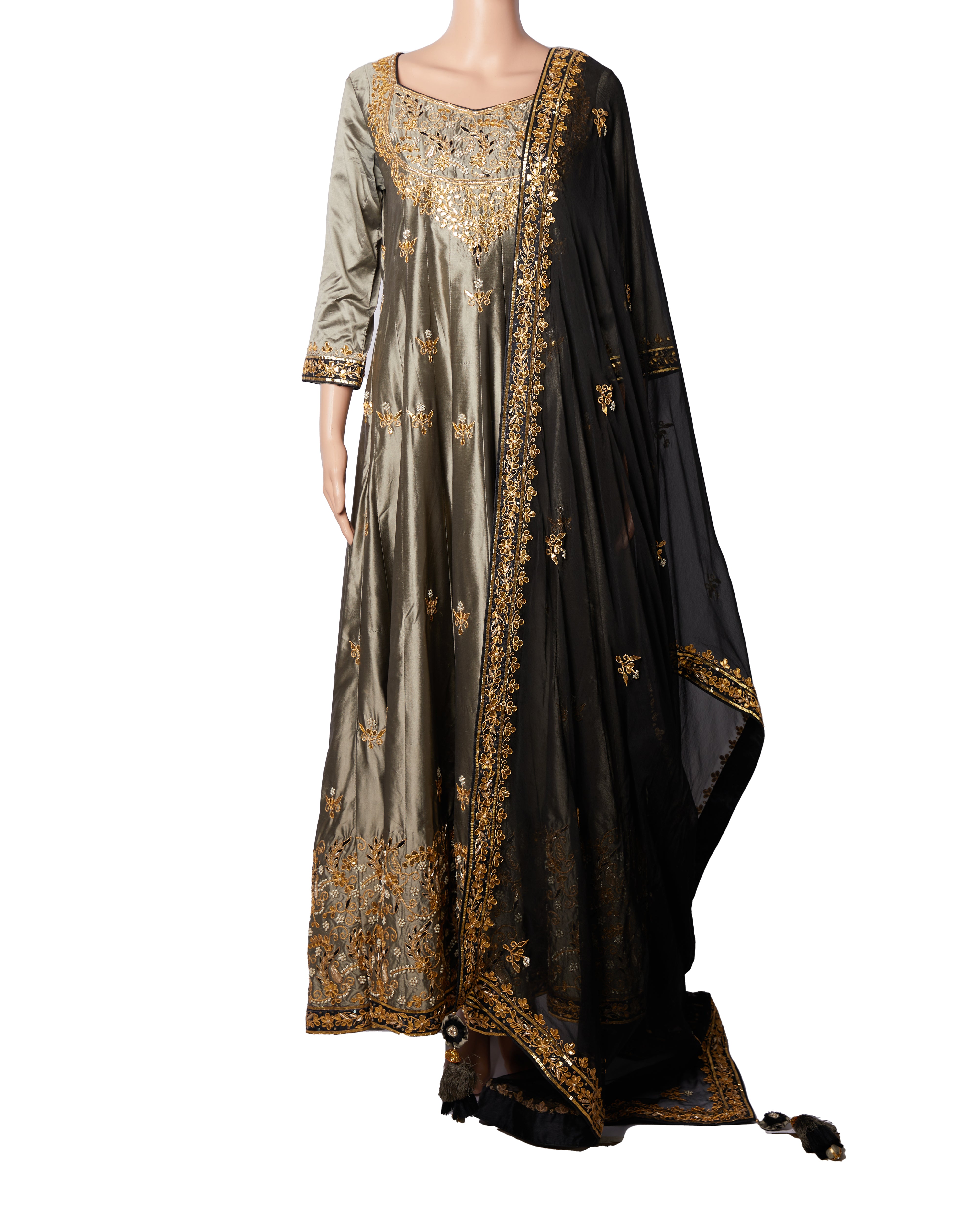 Punit Balana Anarkali Set In Grey