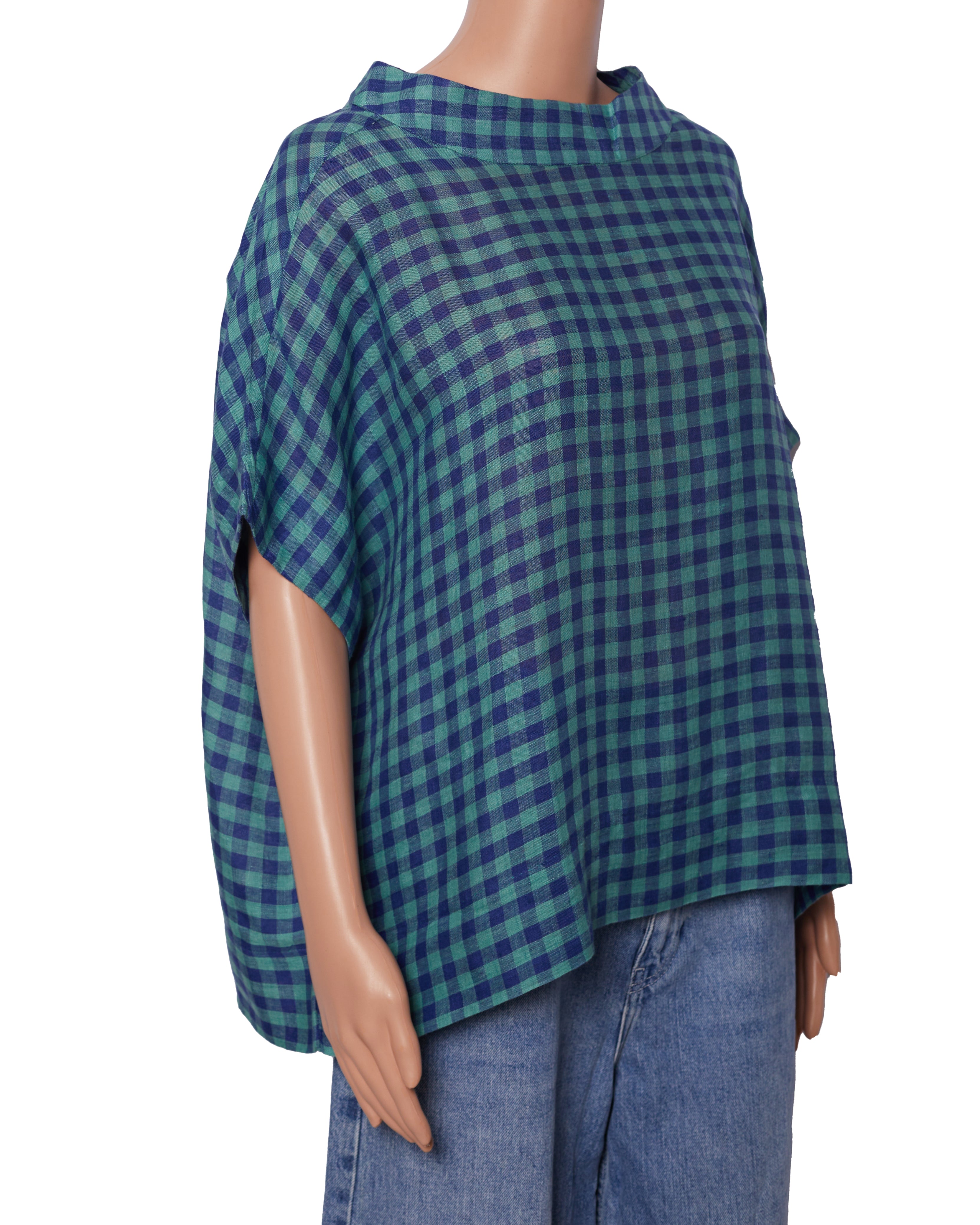 New Eka Clary Top In Blue Checks