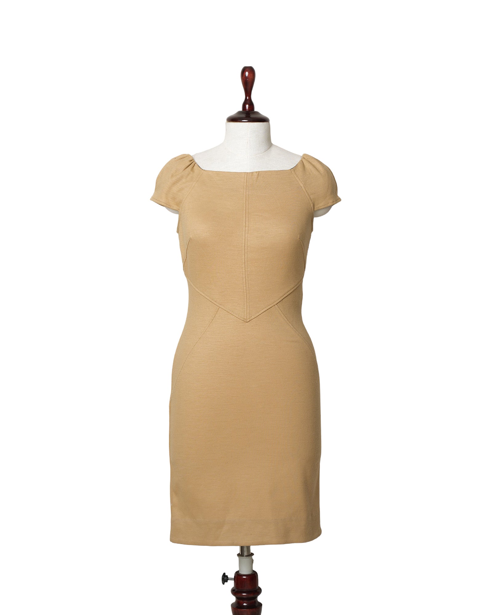 Dvf Beige Mini Wrap Dress