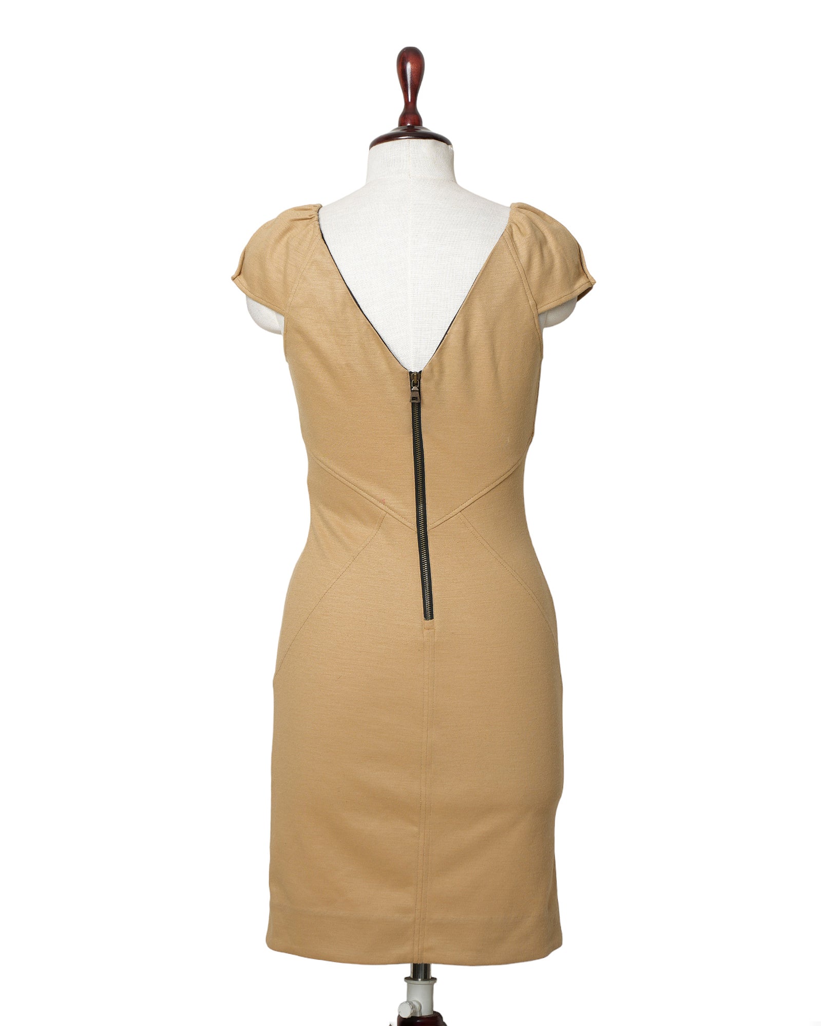 Dvf Beige Mini Wrap Dress