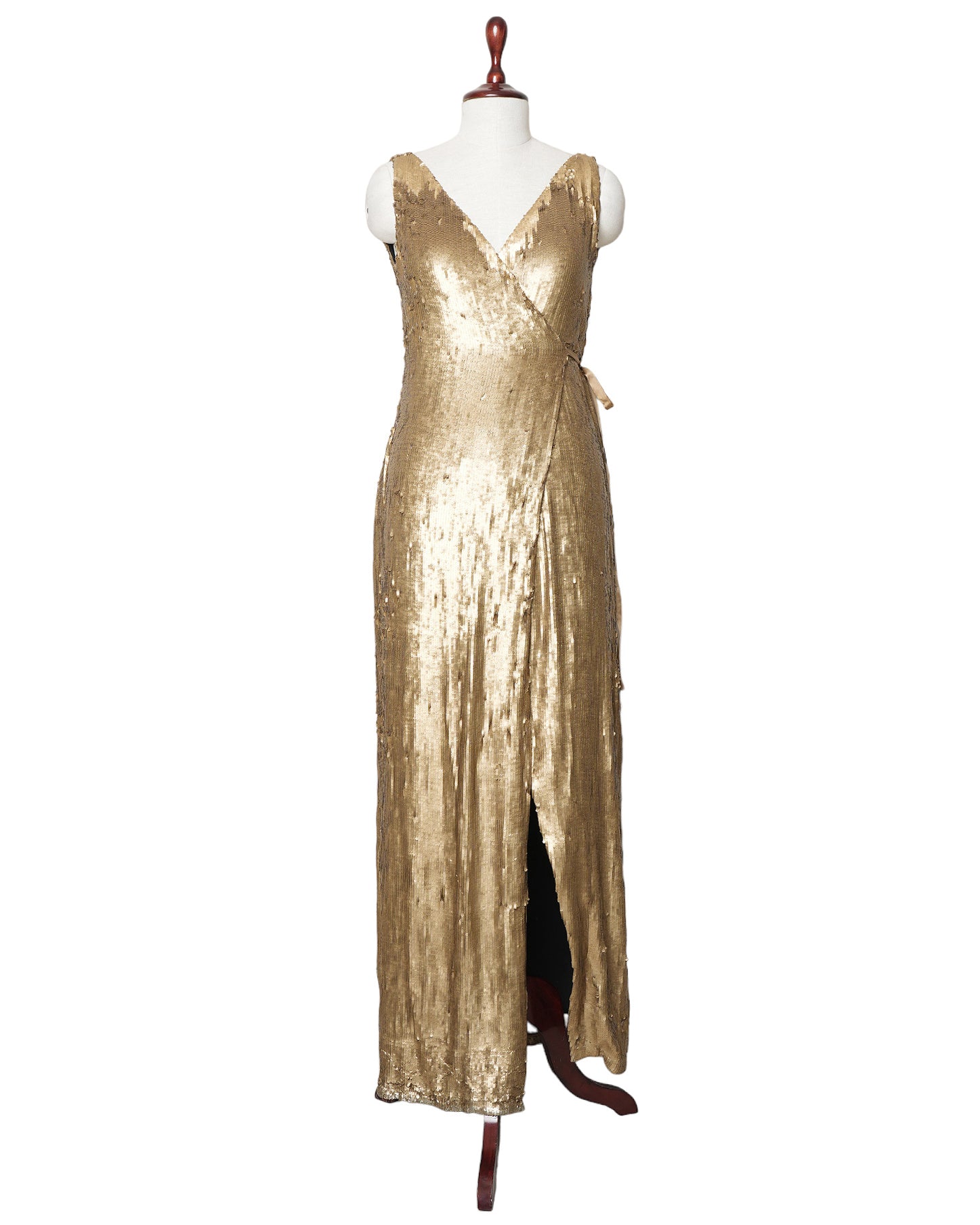 Dvf Gold Sequence Wrap Gown