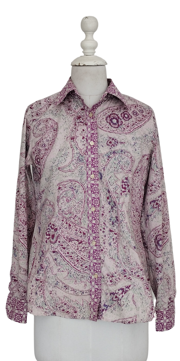 Etro Pink Floral Printed Cotton Button Shirt