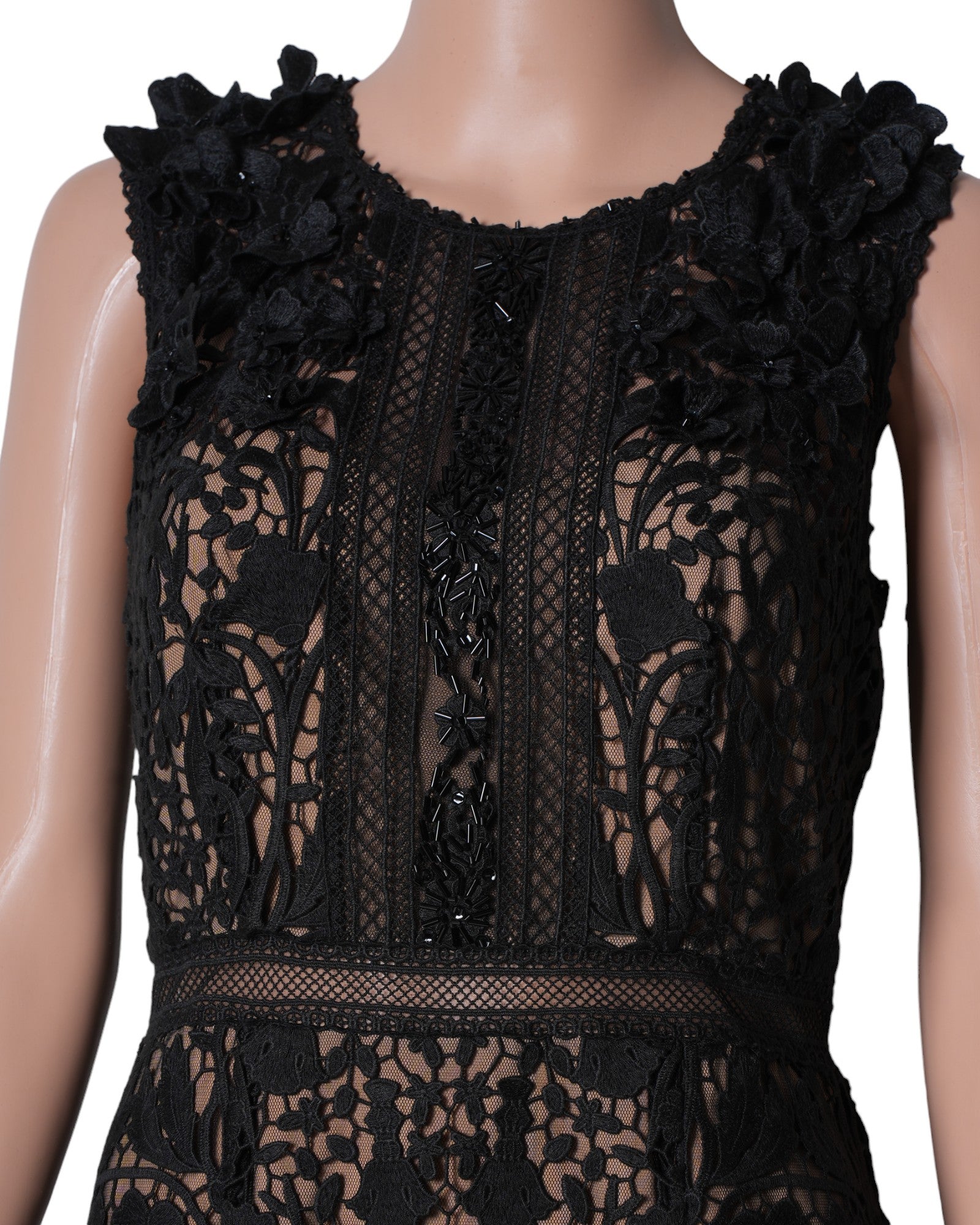 Marchesa Notte Black Lace Dress