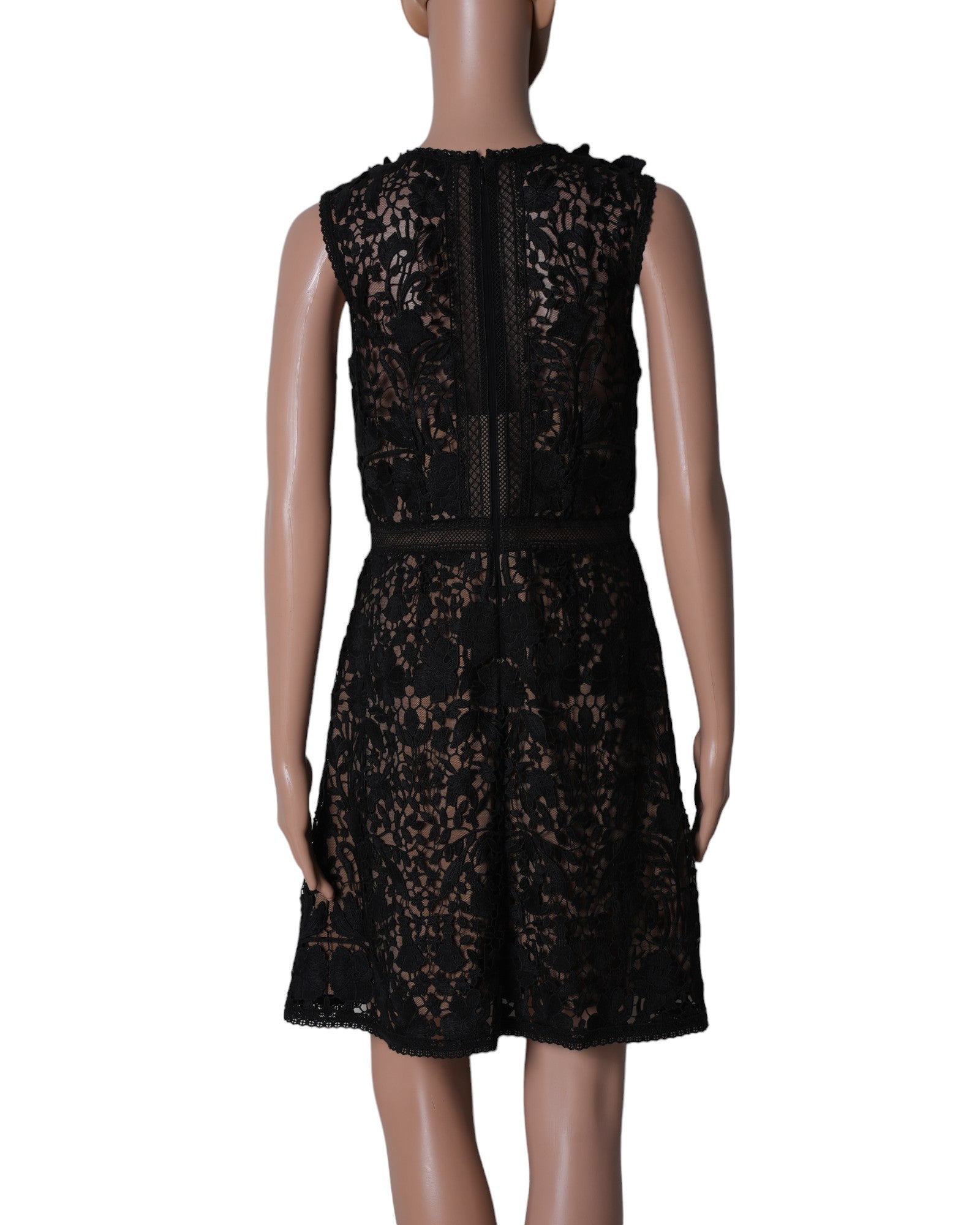 Marchesa Notte Black Lace Dress