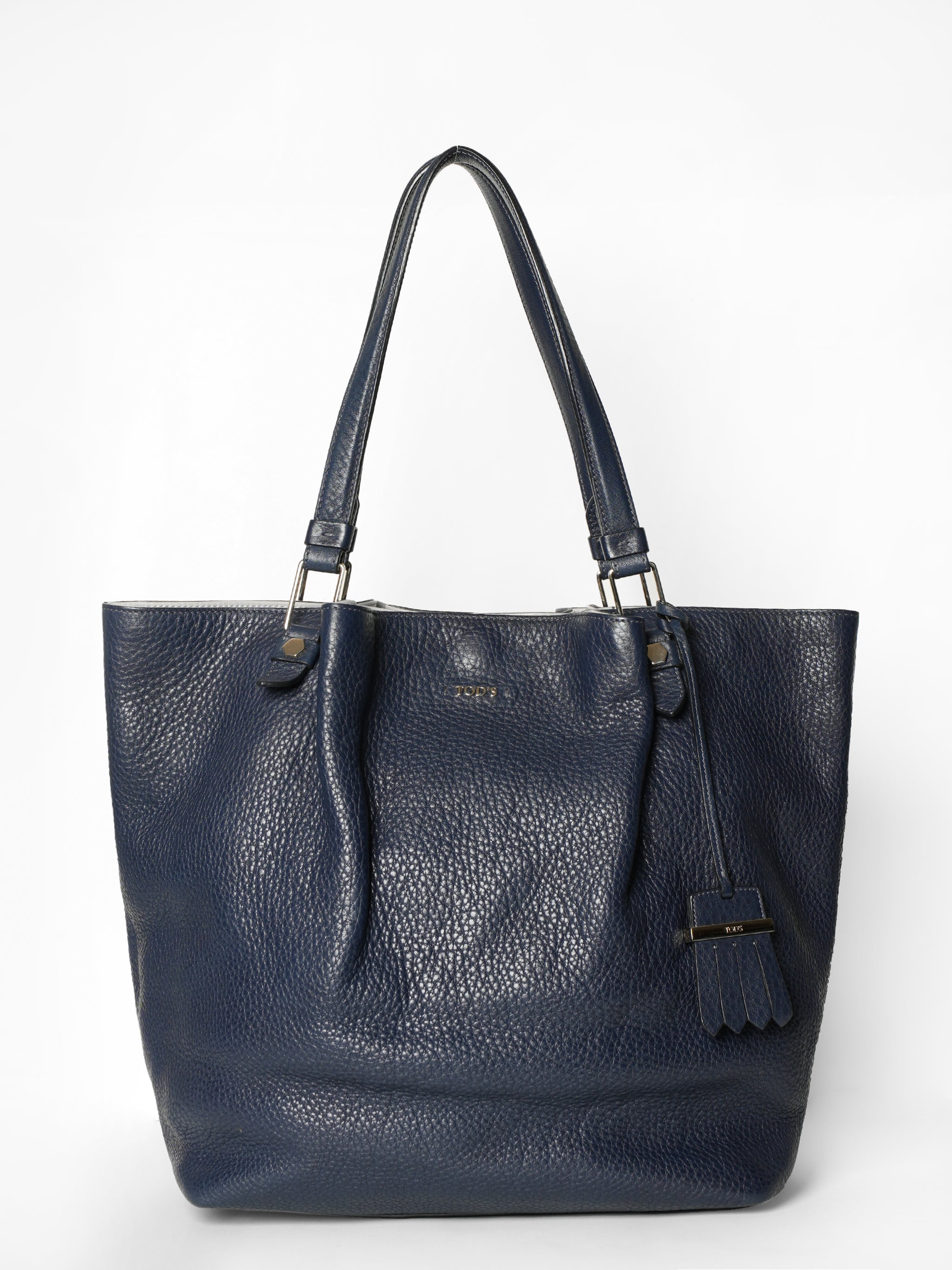 New Tod's Navy Blue Leather Shoulder Bag