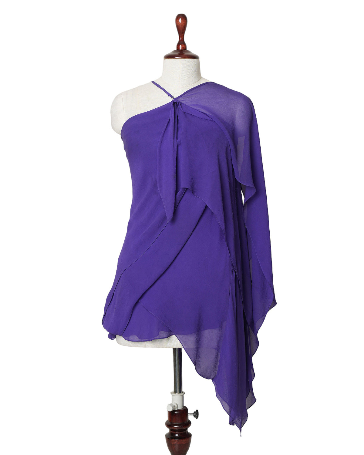 Bcbgmaxazria purple Ruffled One Shoulder Top