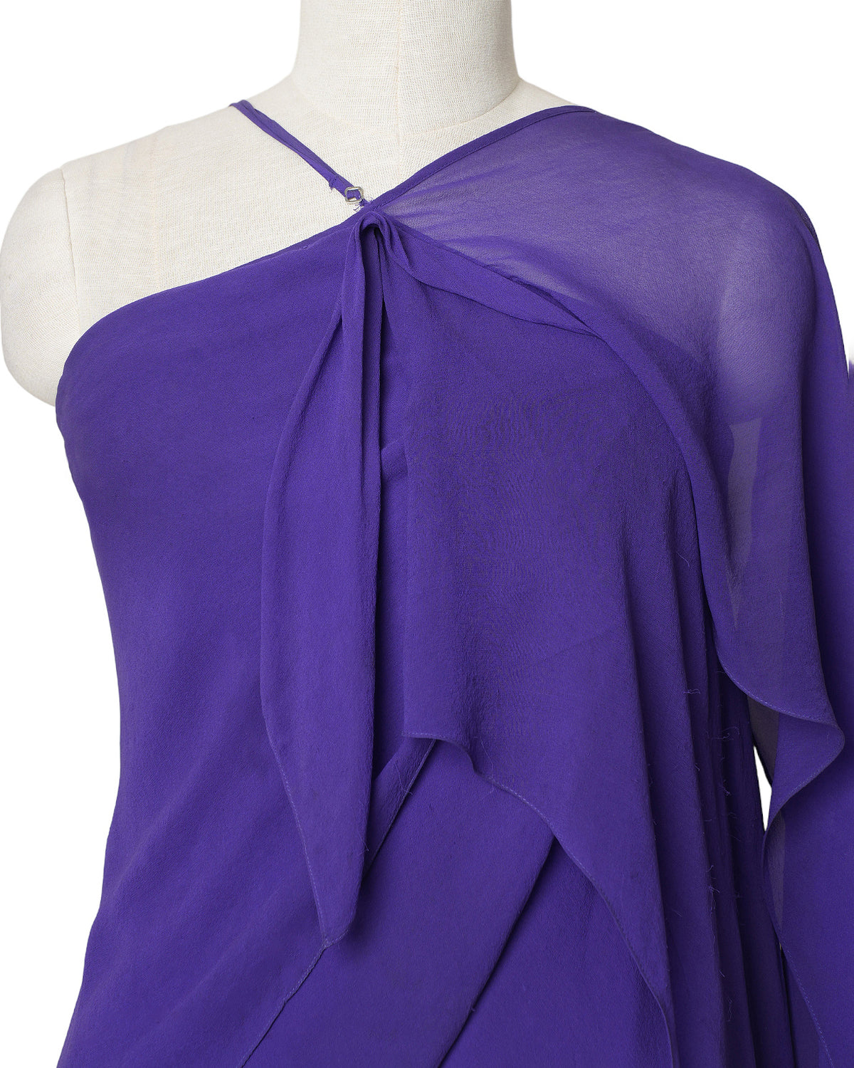 Bcbgmaxazria purple Ruffled One Shoulder Top