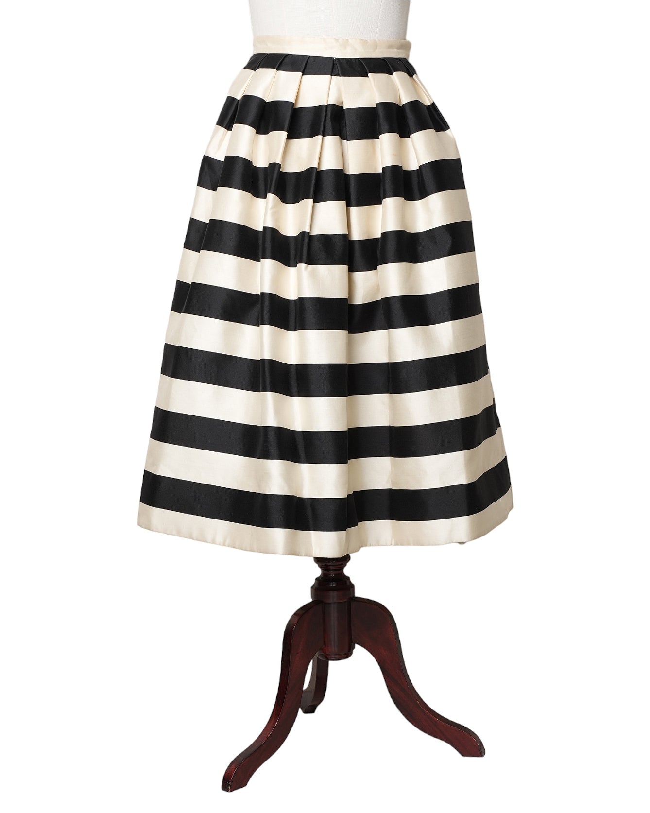 Tibi New York Striped A line Silk Skirt