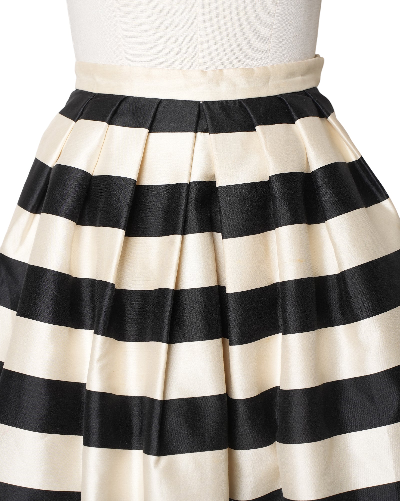 Tibi New York Striped A line Silk Skirt