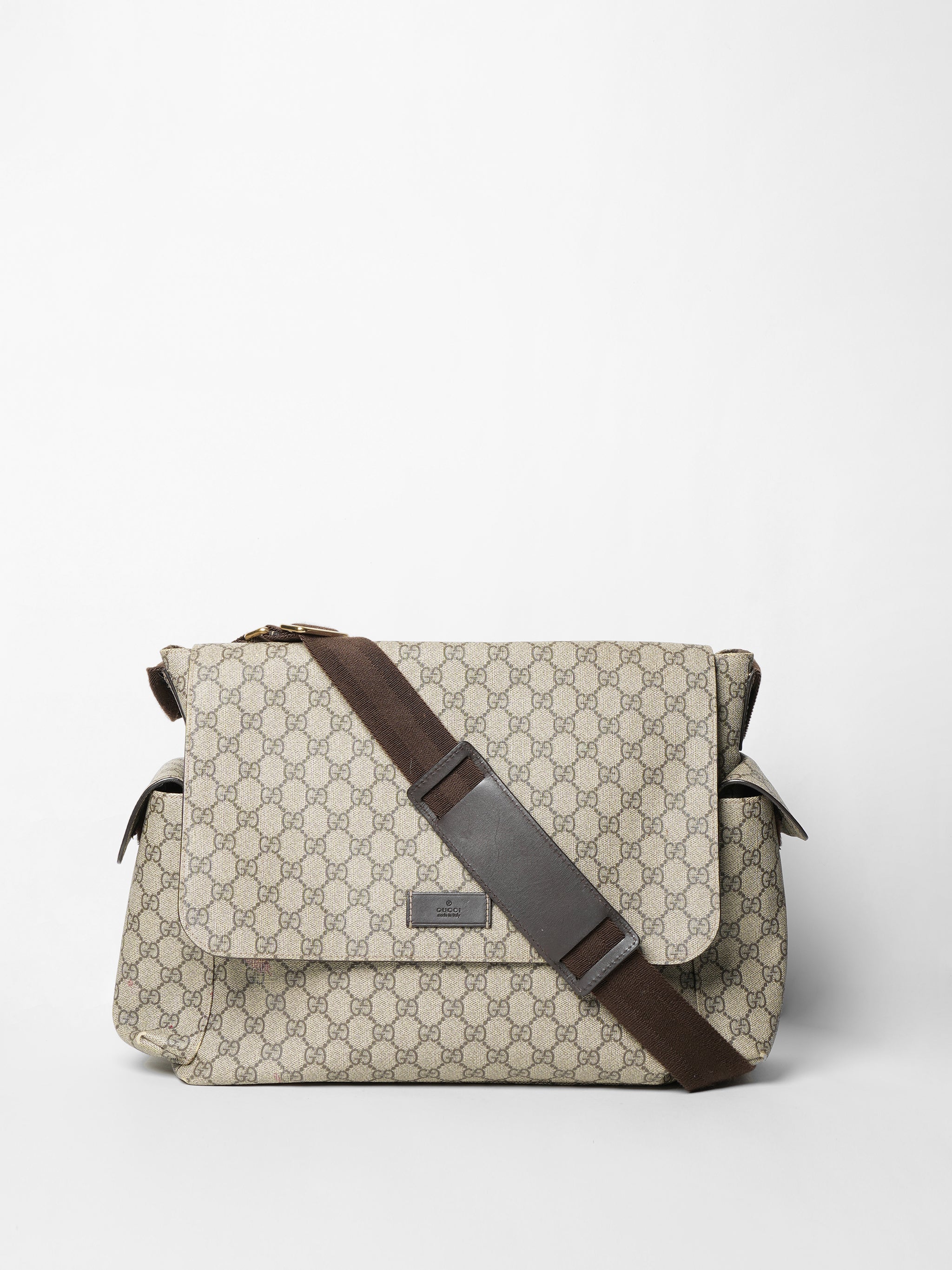 Gucci Beige GG Supreme Canvas Diaper Bag