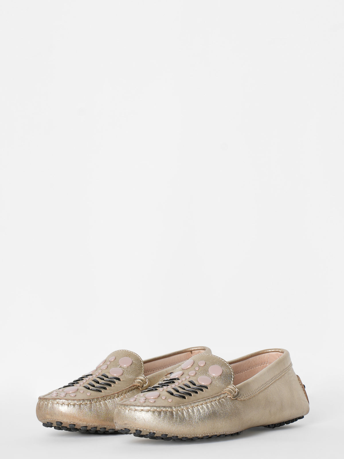 Tods Champagne Leather Moccasin