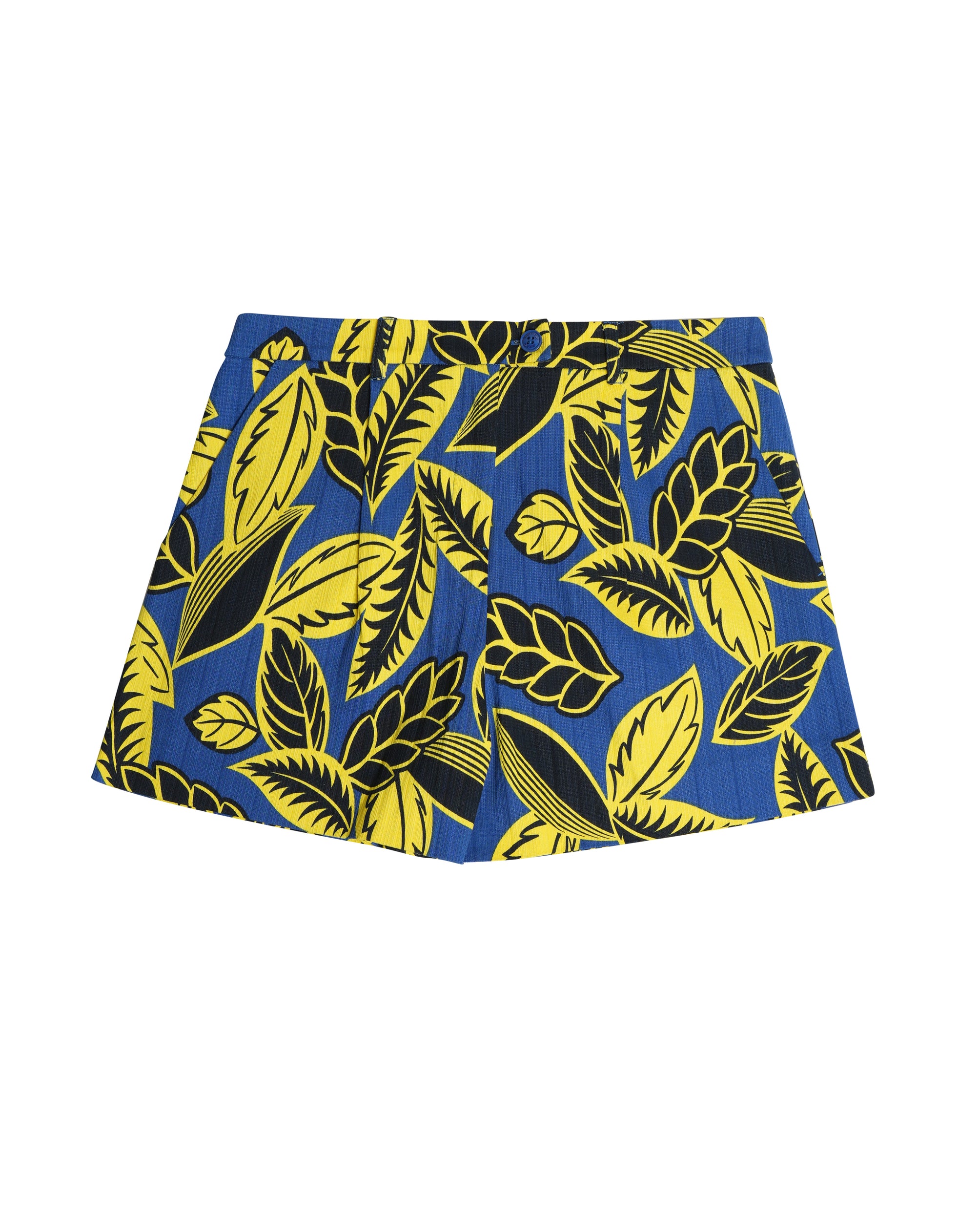 Boutique Moschino Floral Print Shorts Blue & Yellow