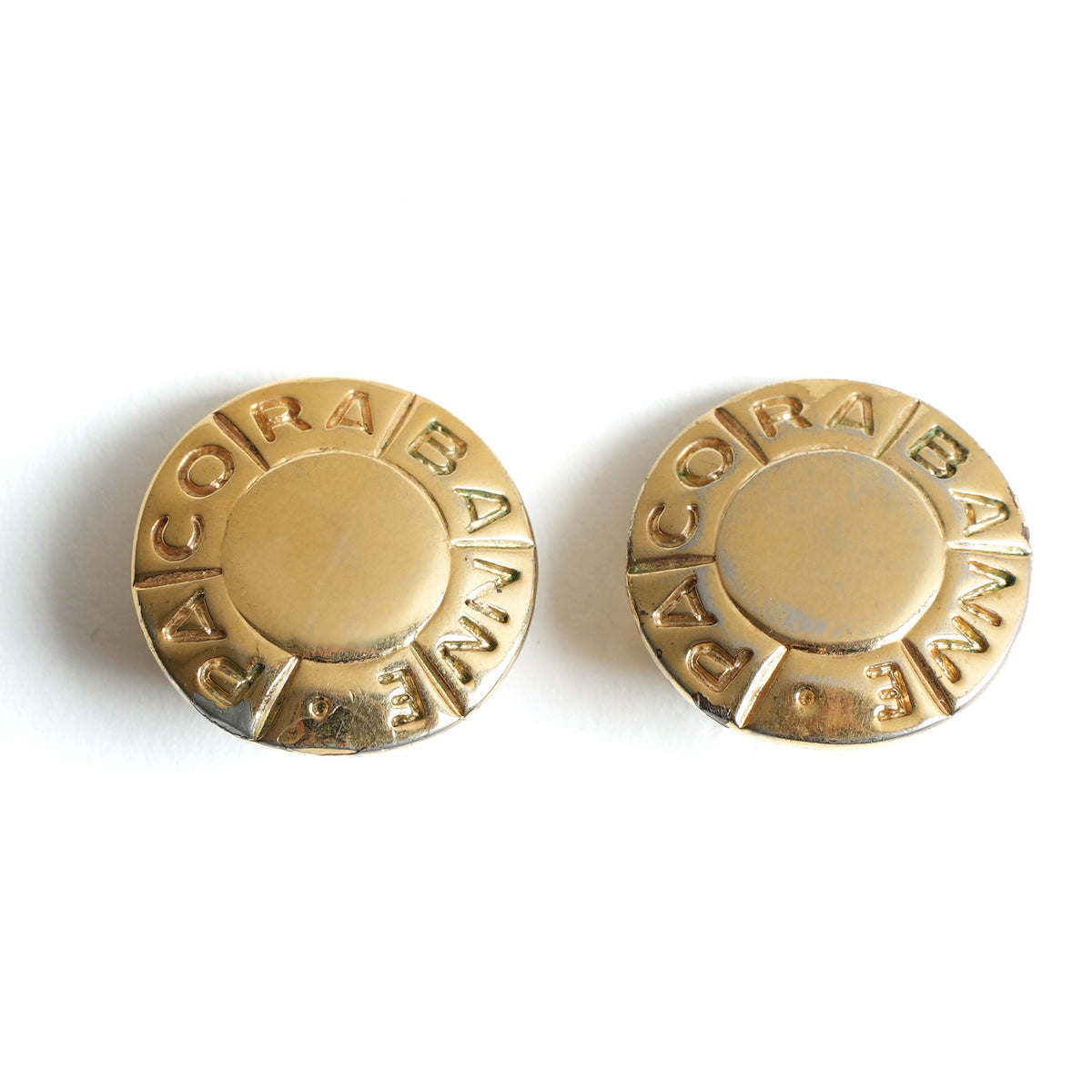 Chanel Vintage 80s 90s Large Gold Round CC Logo Clip On Statement Earrings