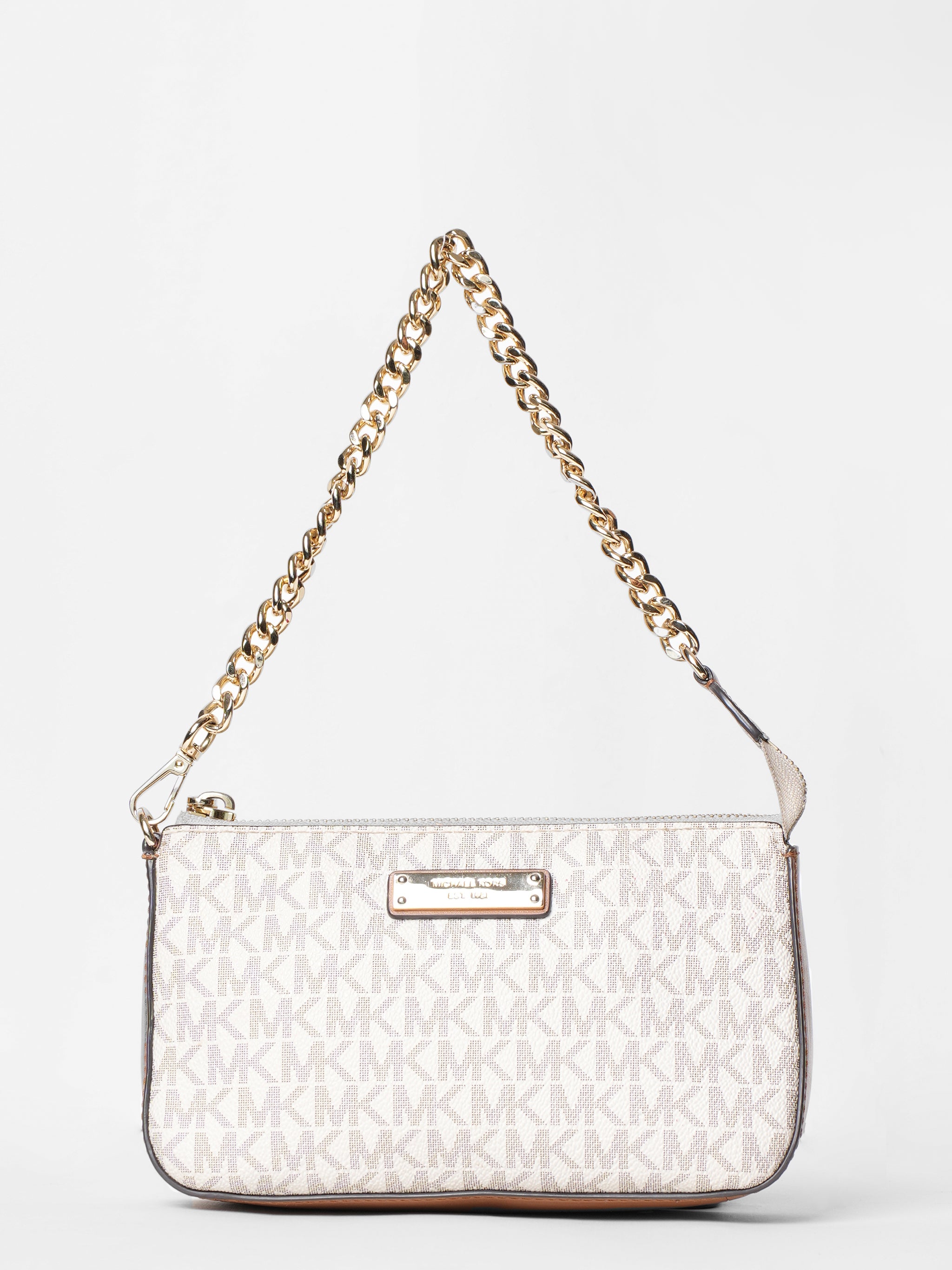 Chain Pouchette White And Grey Michael Kors Purse Michael Kors