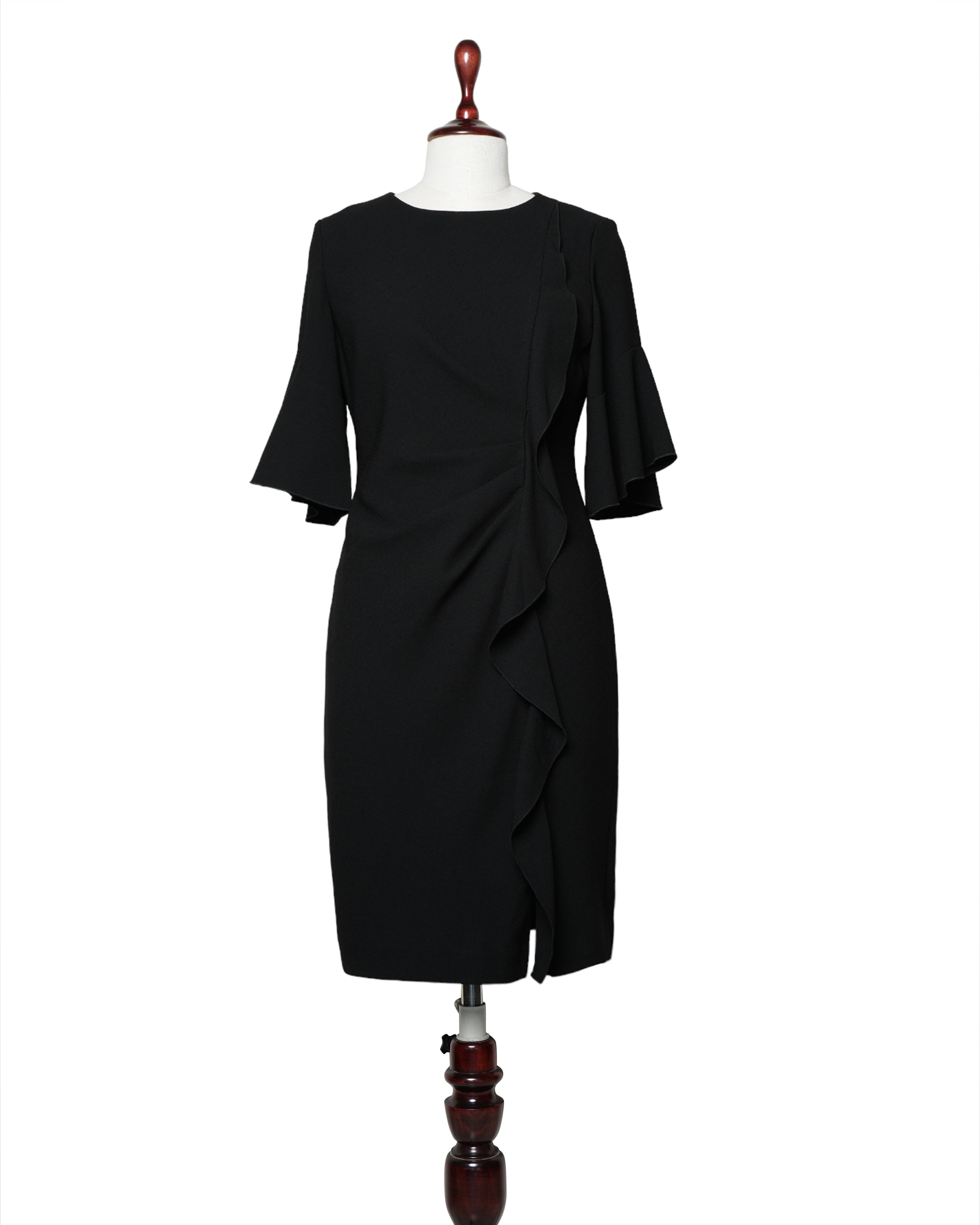 Tahari black hotsell and white dress