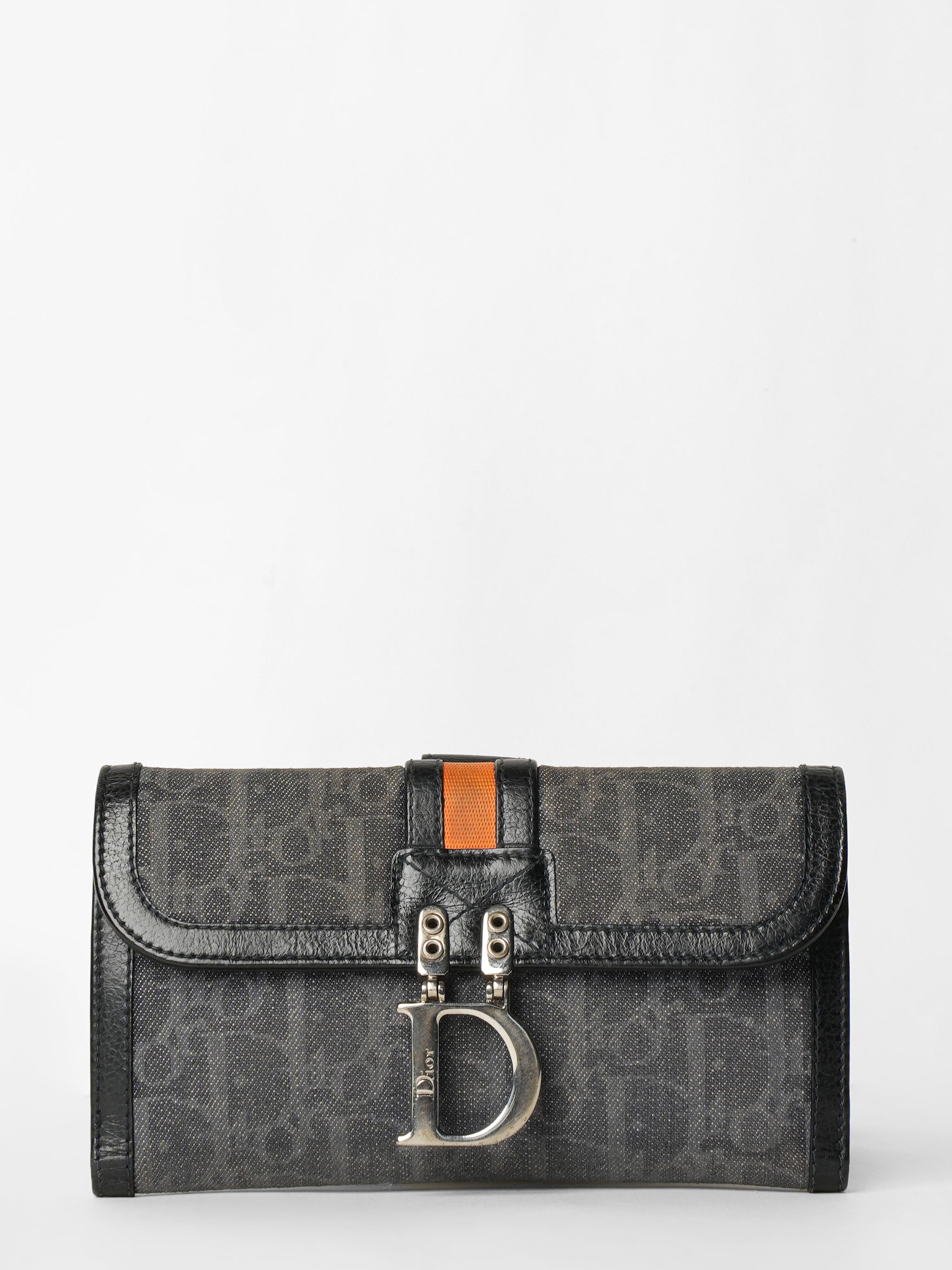 Christian Dior Vintage Cloth Black Wallet