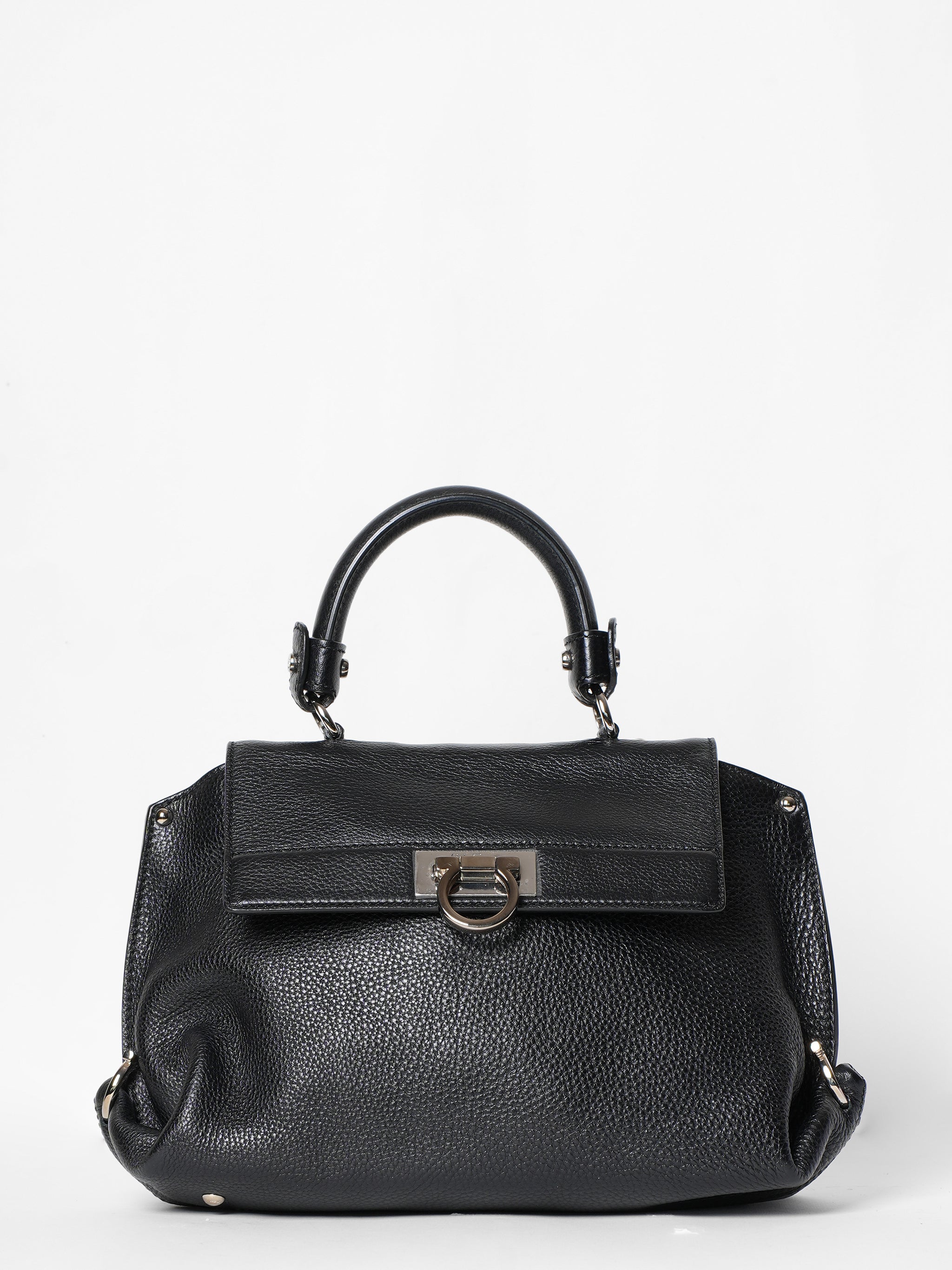 New Ferragamo Pebbled Leather Bag