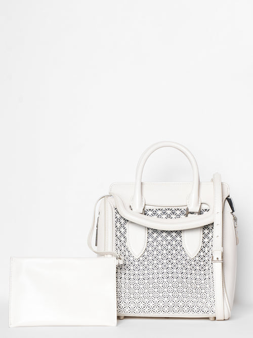 Alexander McQueen White Cutwork Handbag