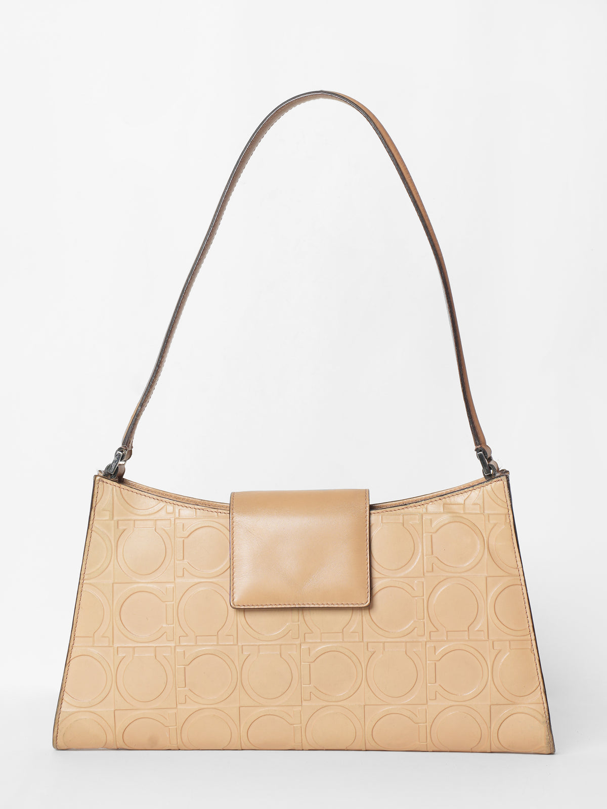 Ferragamo Ganacini Embossed Shoulder Bag