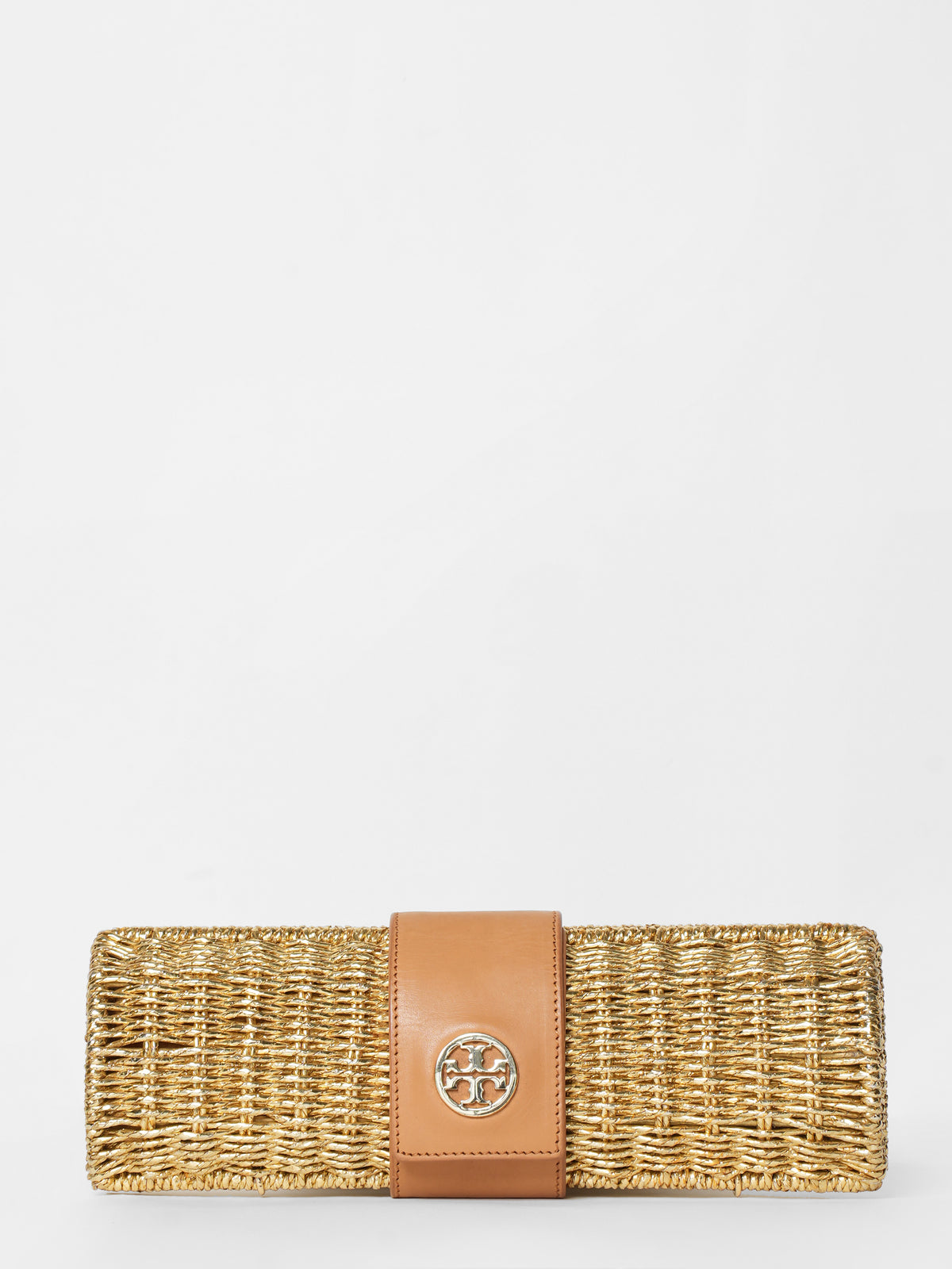 Tory Burch Gold Straw Bag