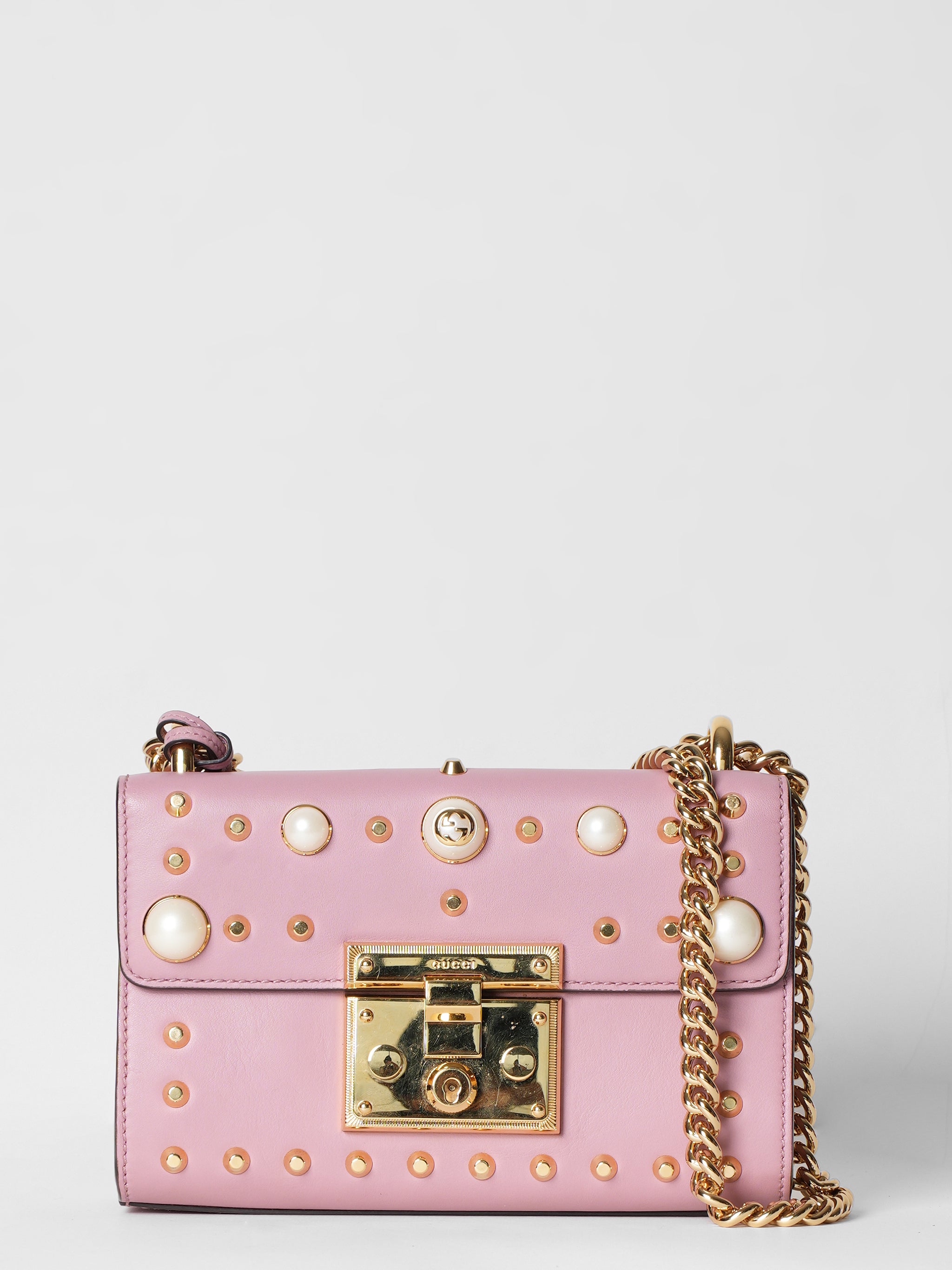 Gucci Pearl Studded Padlock Bag