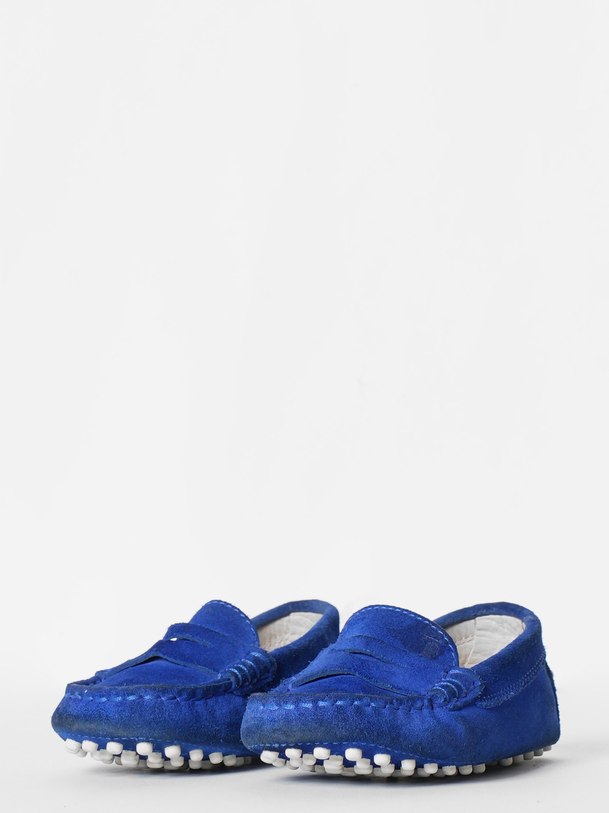 Tod's Blue Suede Moccasin