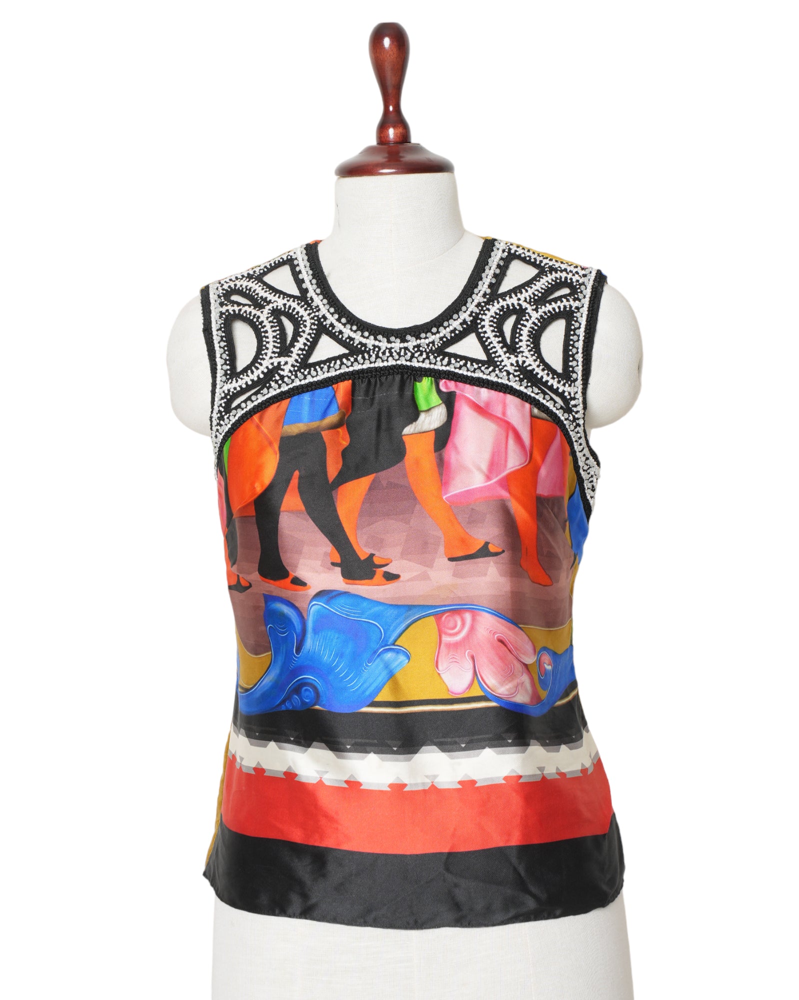 Peter Pilotto Printed & Embroidered Top