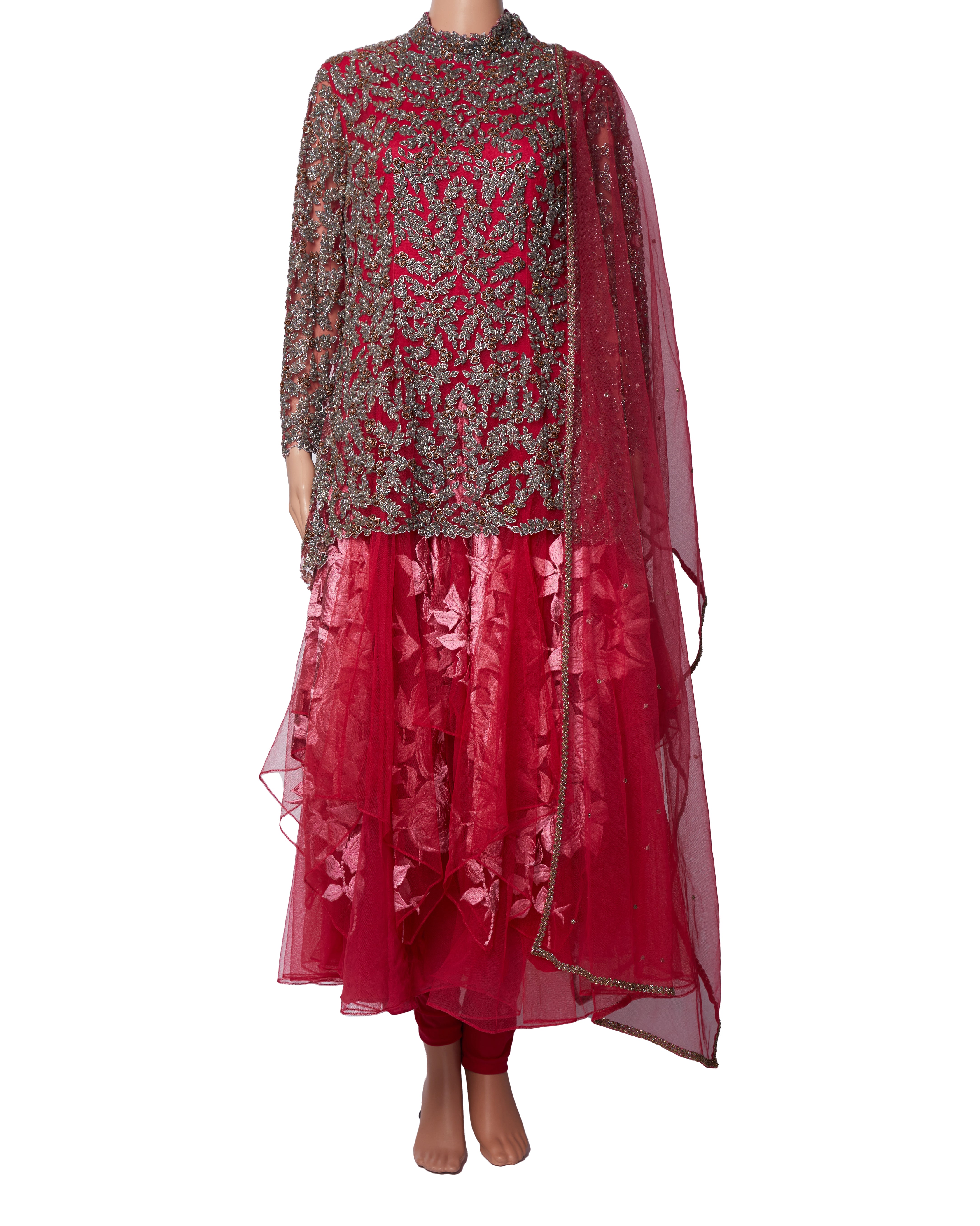 Aikeyah Pink Anarkali with Dupatta