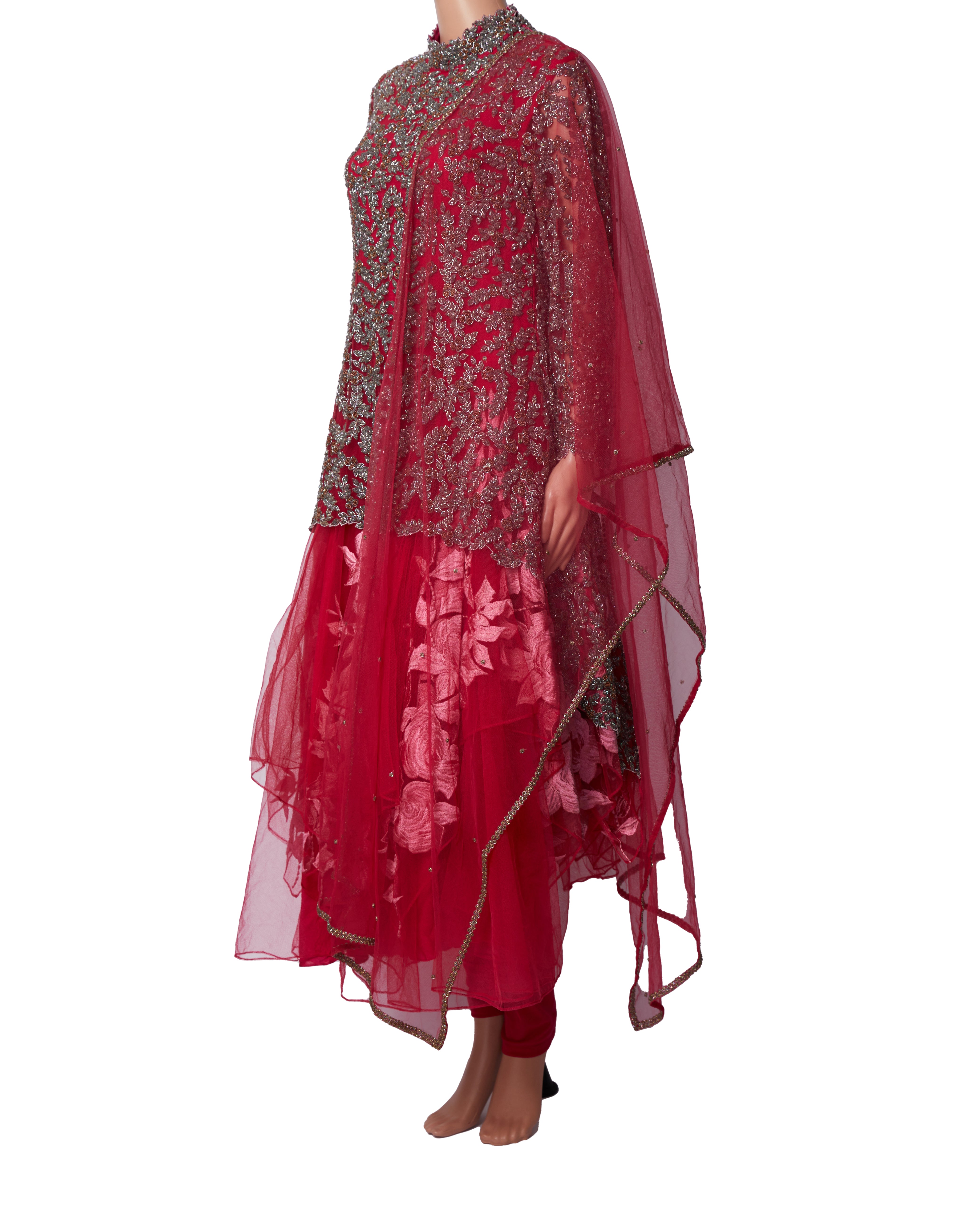 Aikeyah Pink Anarkali with Dupatta