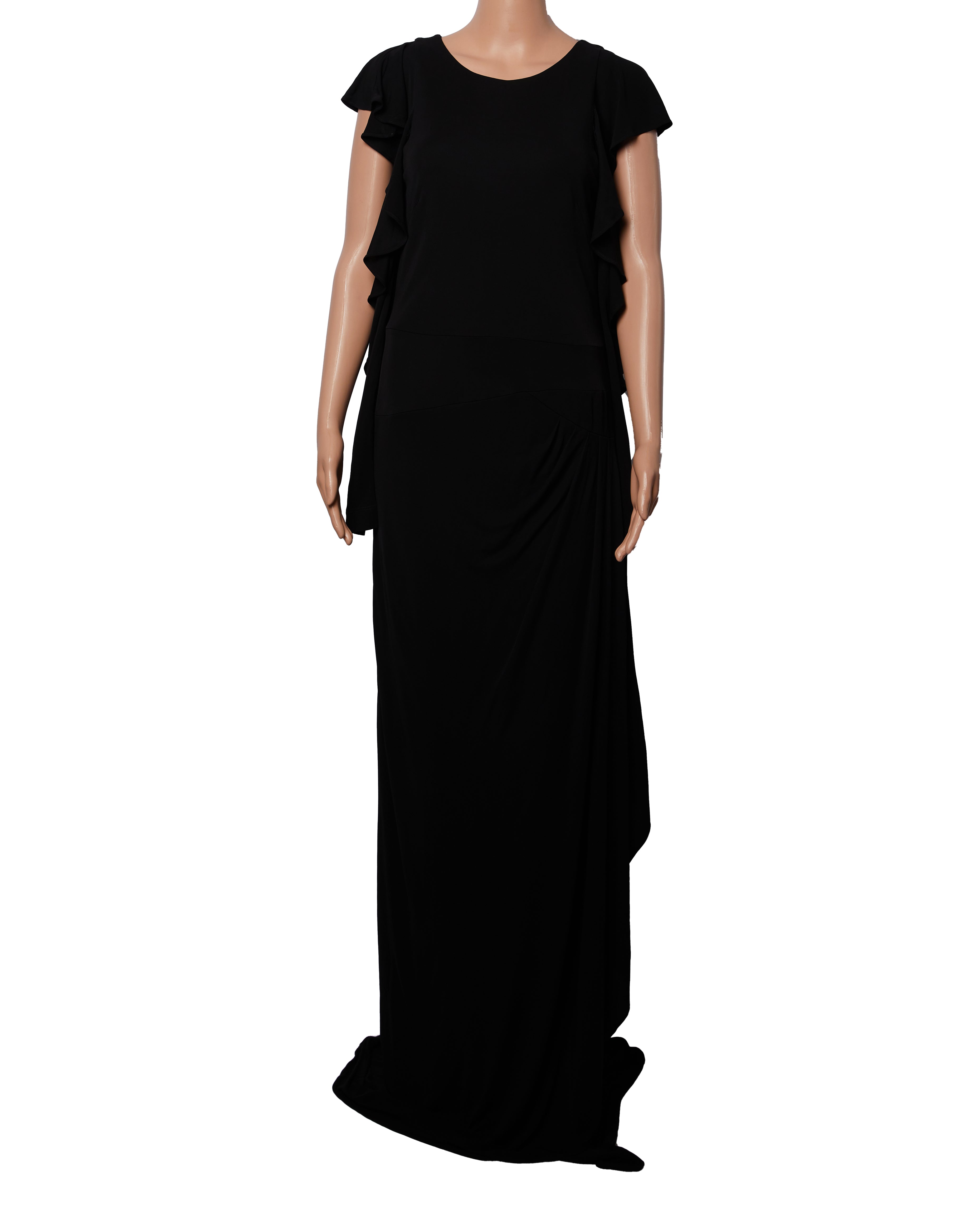 Rickie Freeman Teri Jon Butterfly Sleeves Black Dress