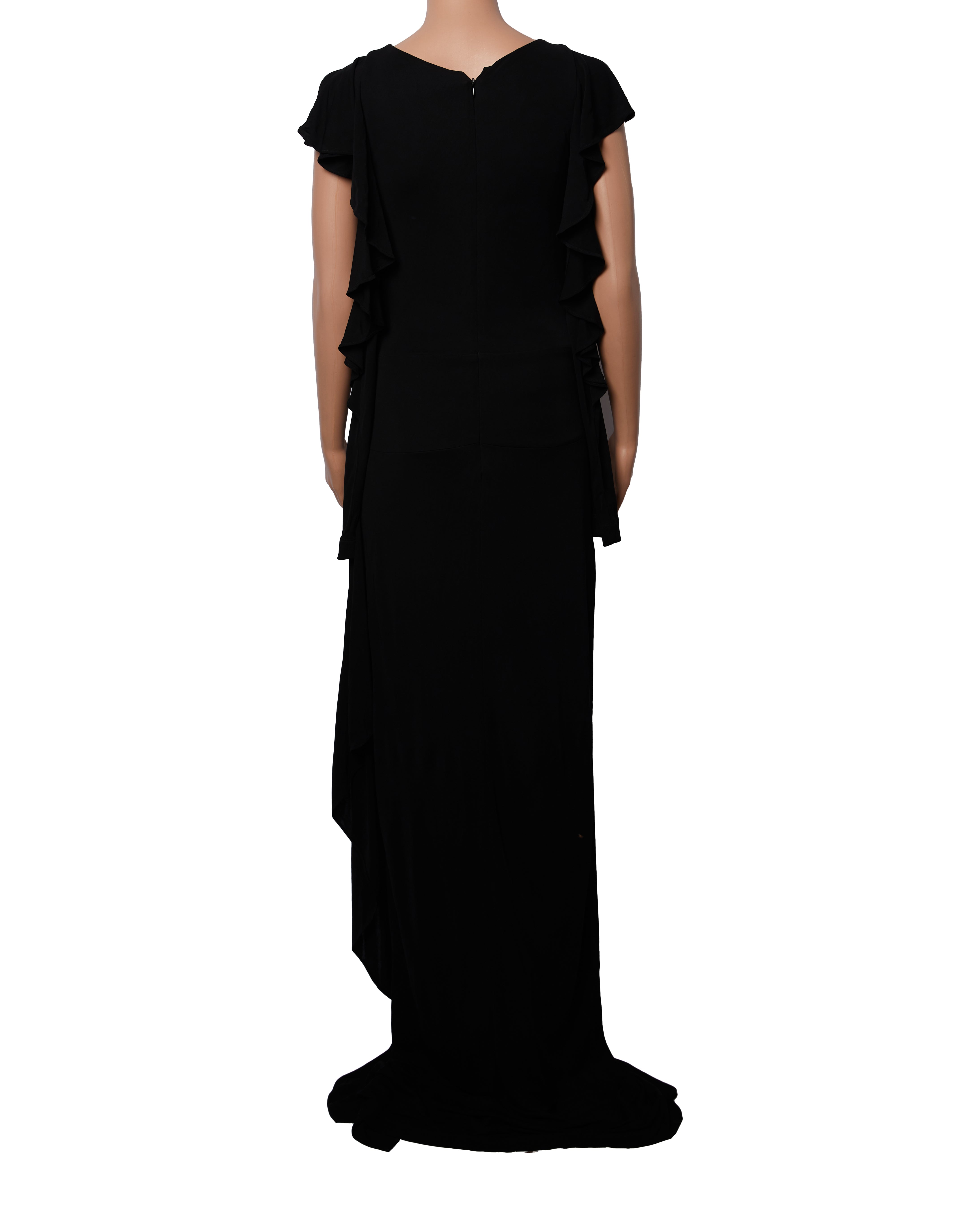 Rickie Freeman Teri Jon Butterfly Sleeves Black Dress