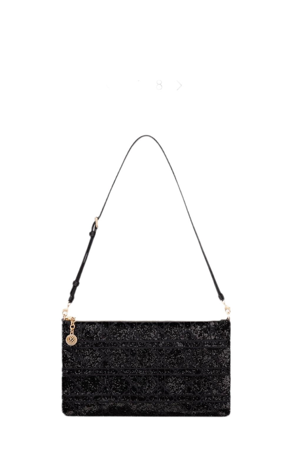 New Dior Dream Bag Black Cannage Cotton With Bead Embroidary