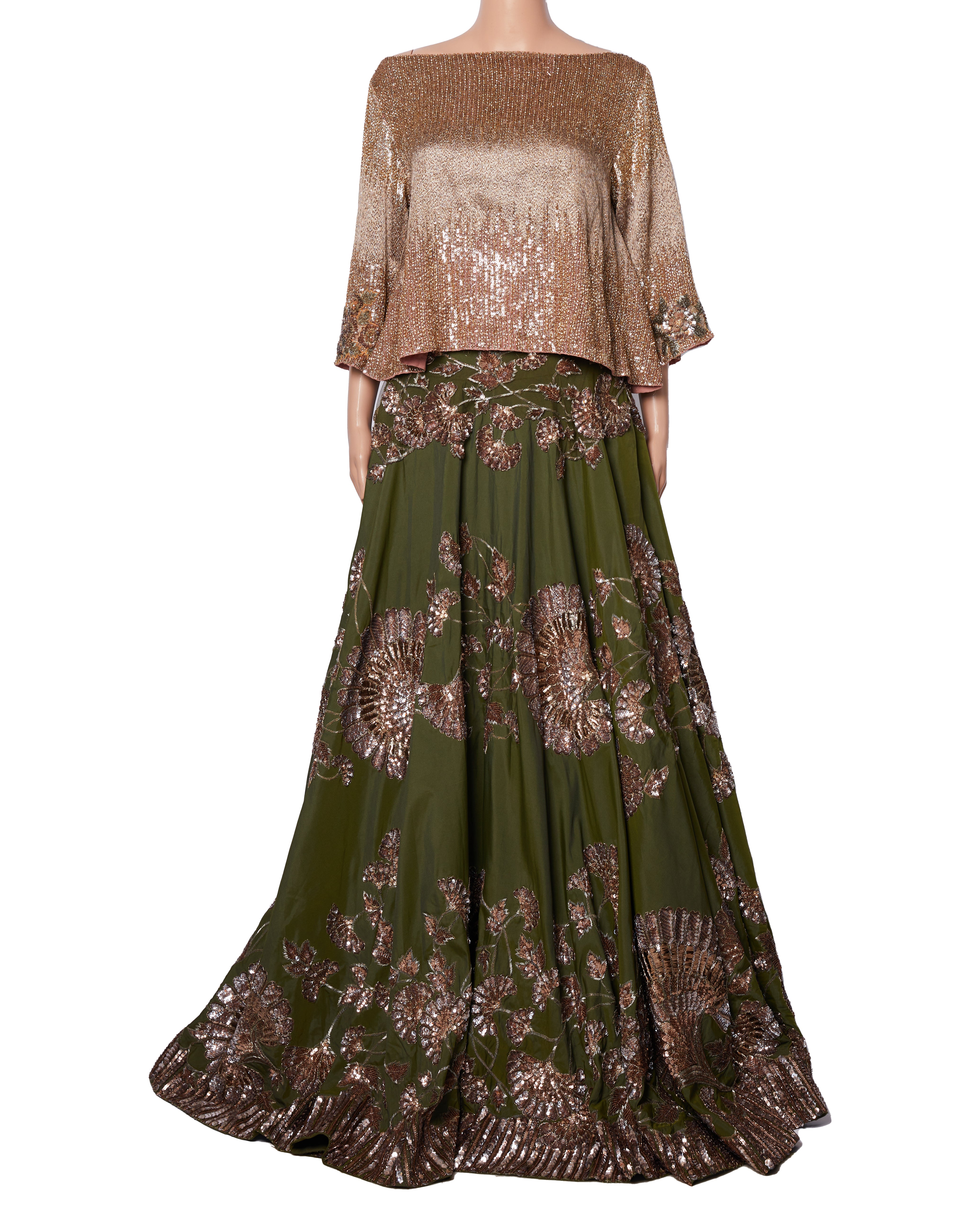 Manish Malhotra Olive Lehenga Set