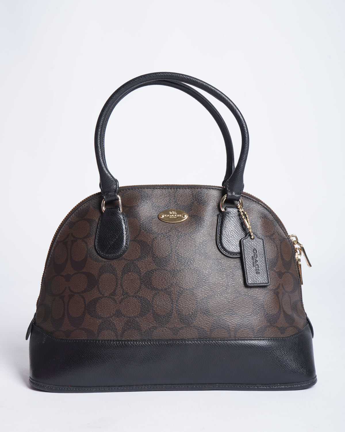 Coach Signature cora domed satchel handbag