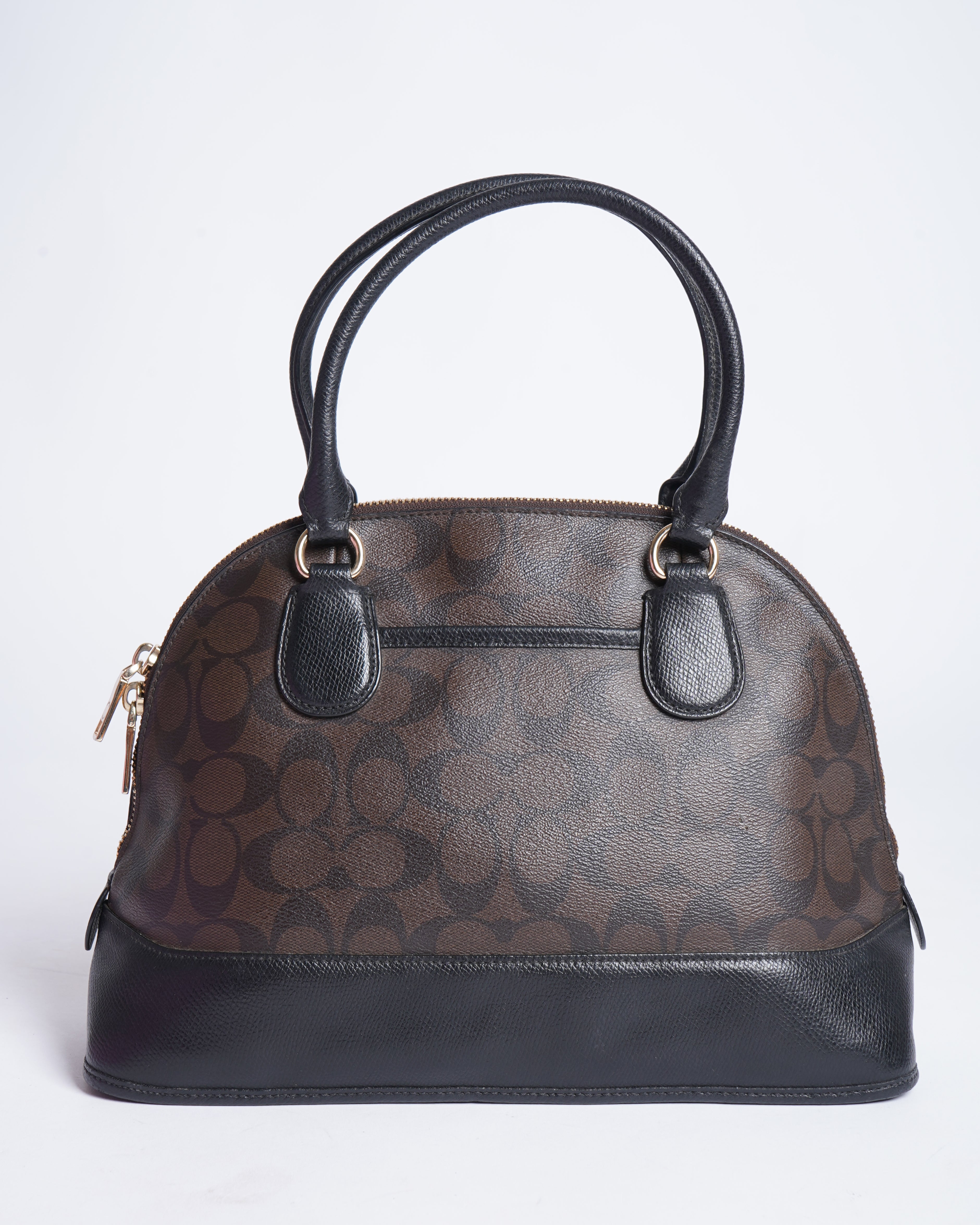 Coach Signature cora domed satchel handbag
