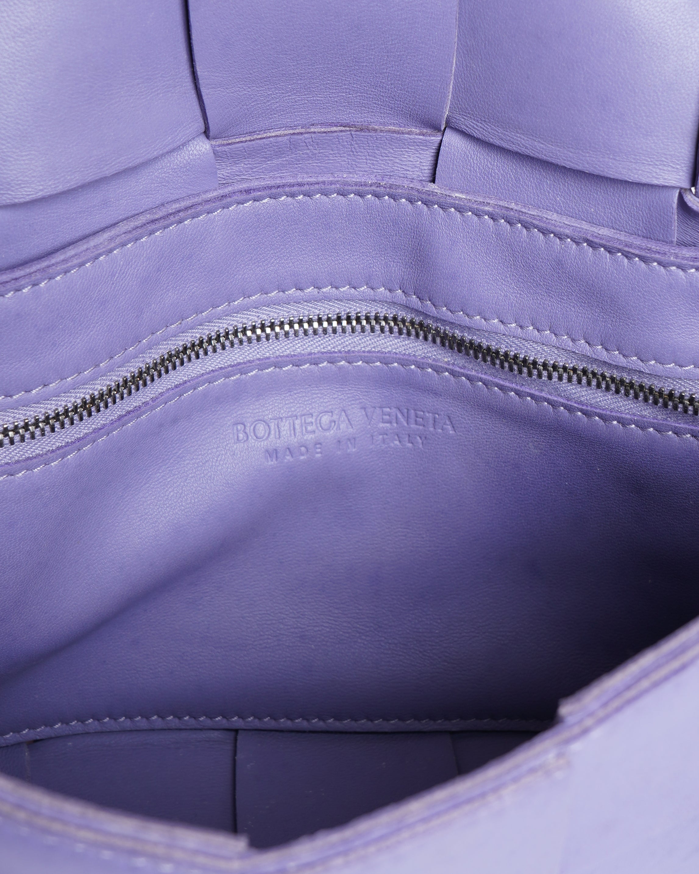 Bottega Veneta Small Purple Intrecciato Leather Cassette Shoulder Bag
