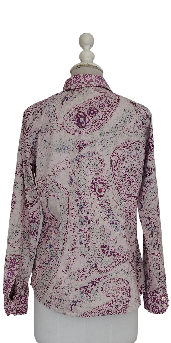 Etro Pink Floral Printed Cotton Button Shirt