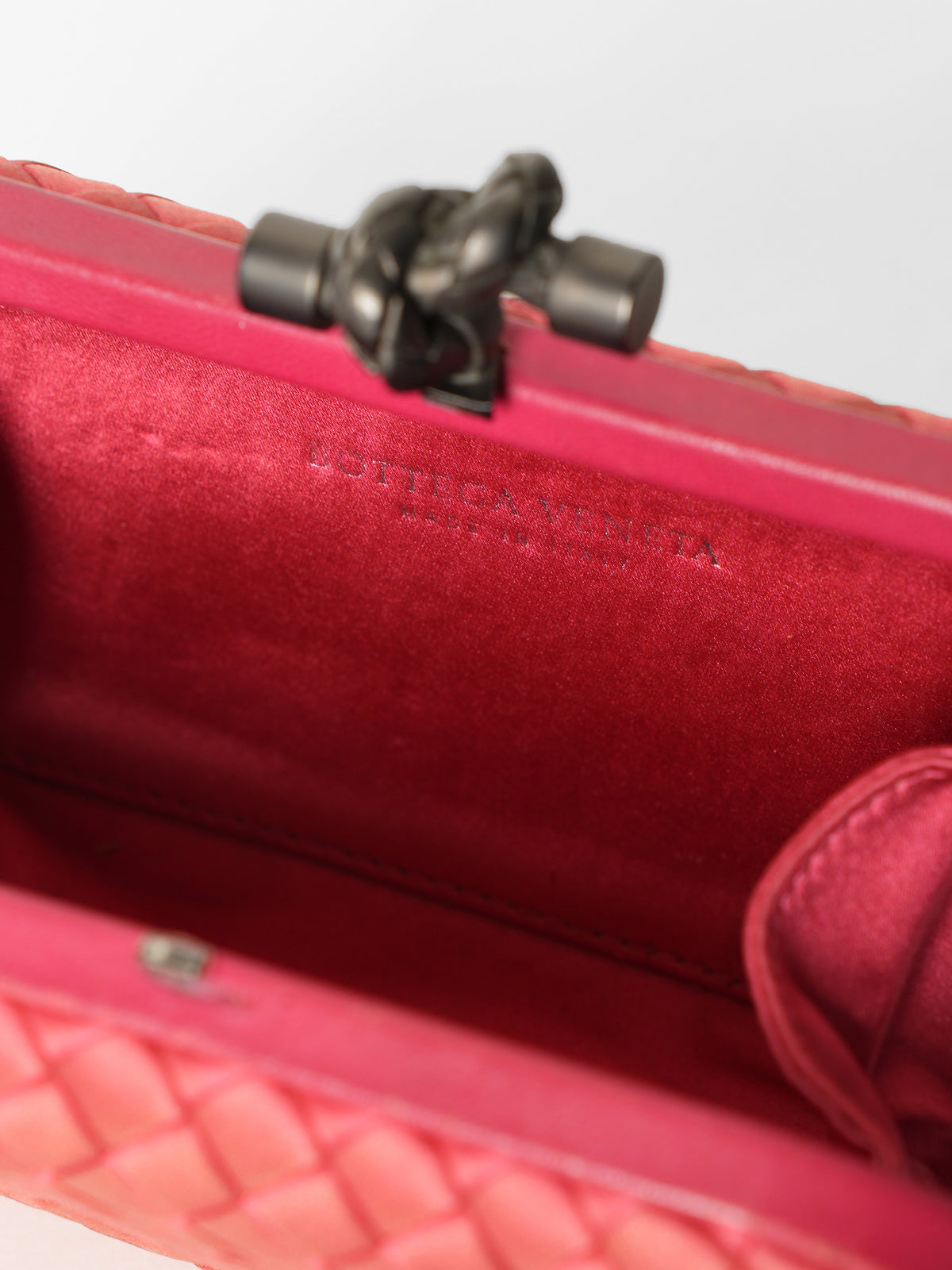 Bottega Veneta knot Pleated Silk Clutch