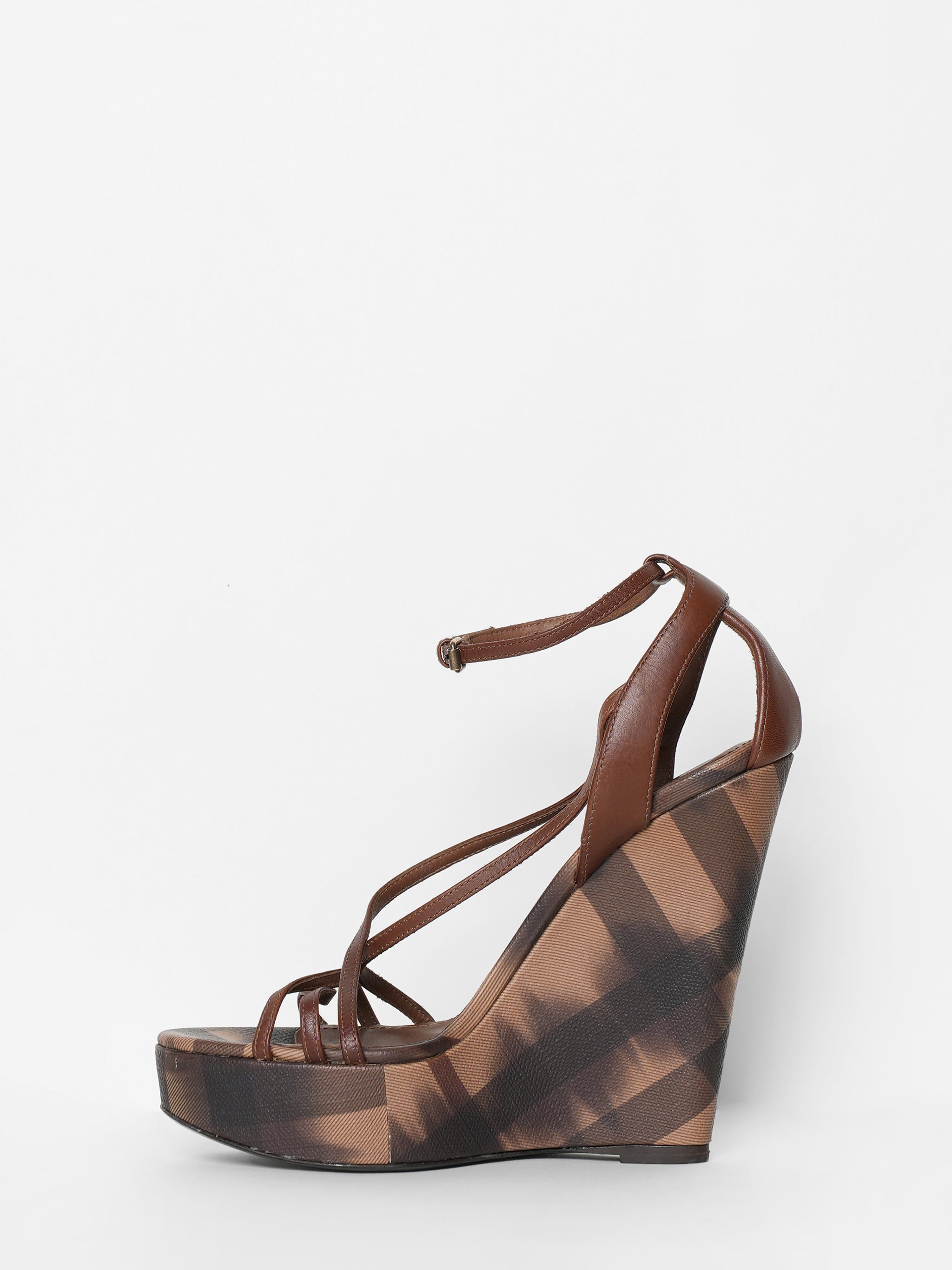 Burberry Brown Leather Wedges