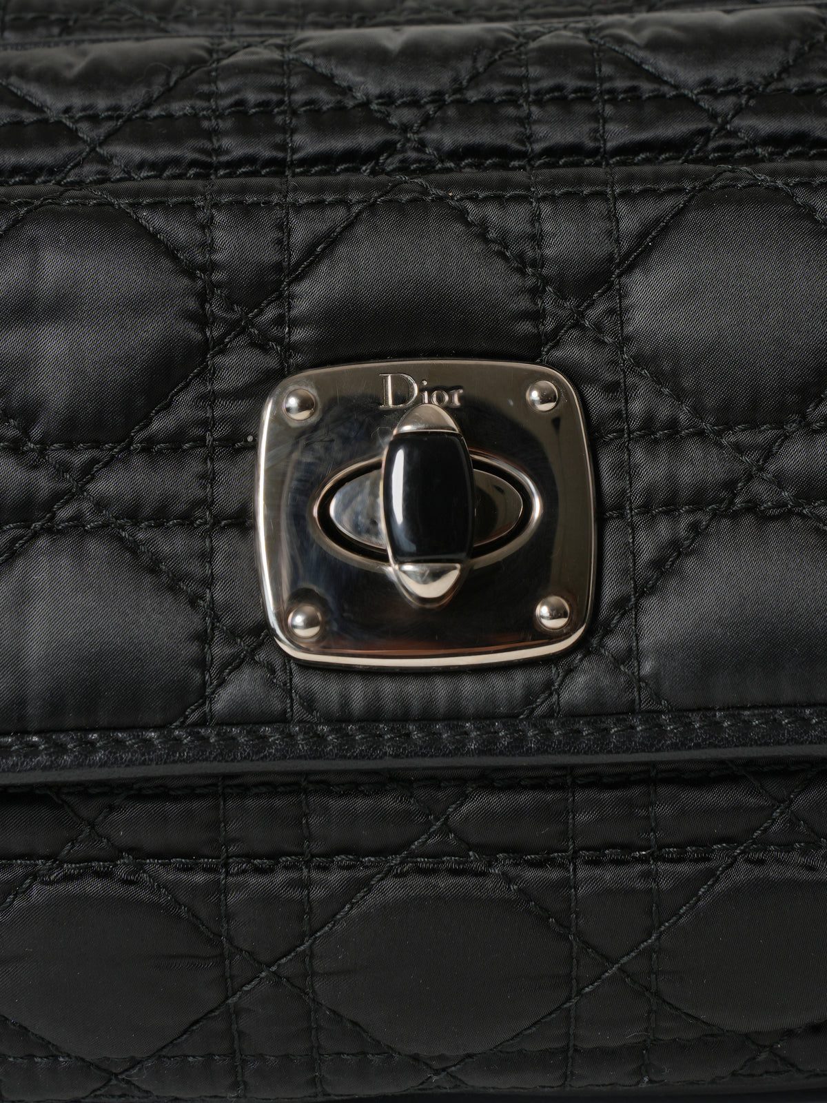 Vintage Christian Dior Cannage Chaining Nylon Shoulder Bag