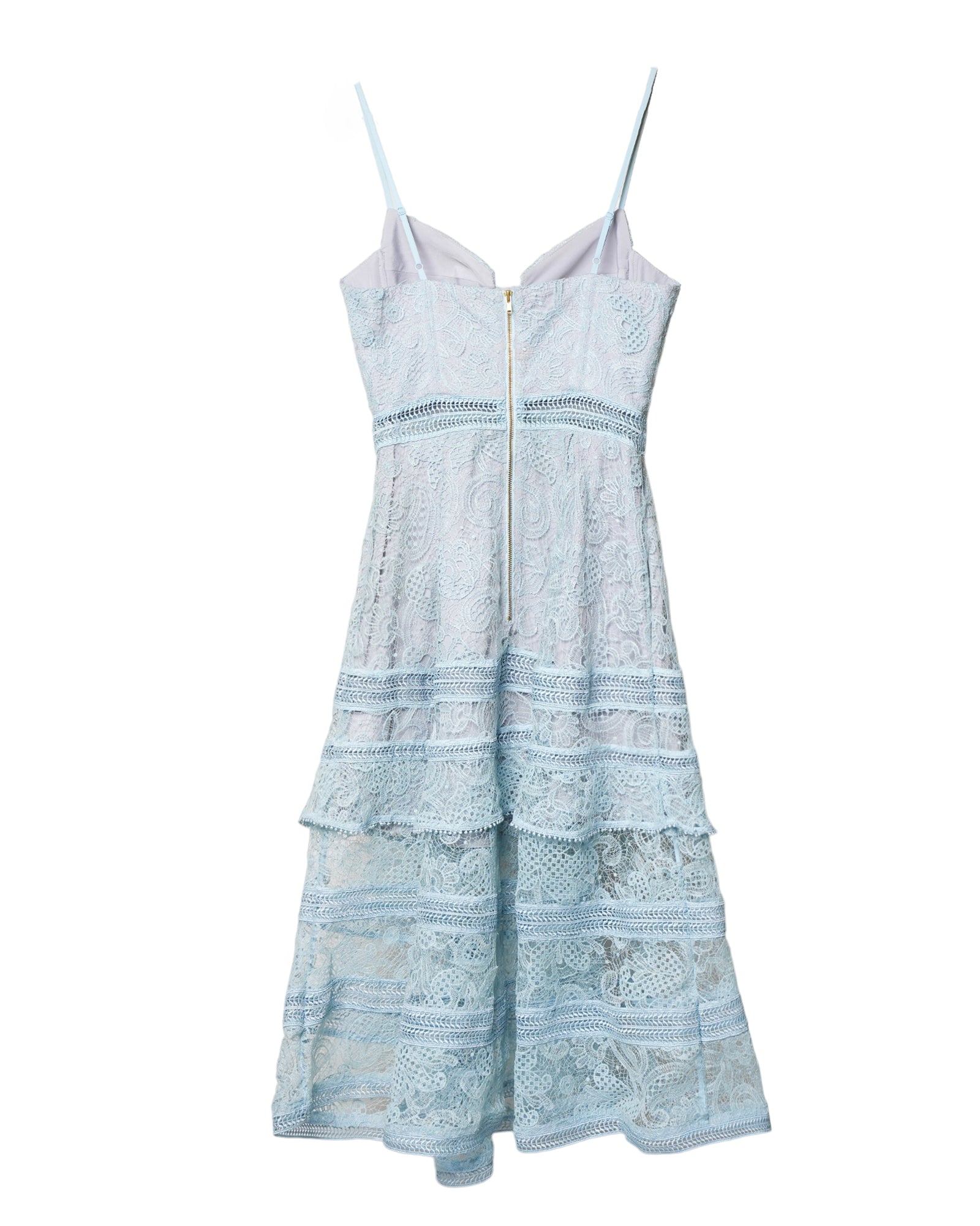 Self Potrait Blue Lace A-Line Bustier Dress