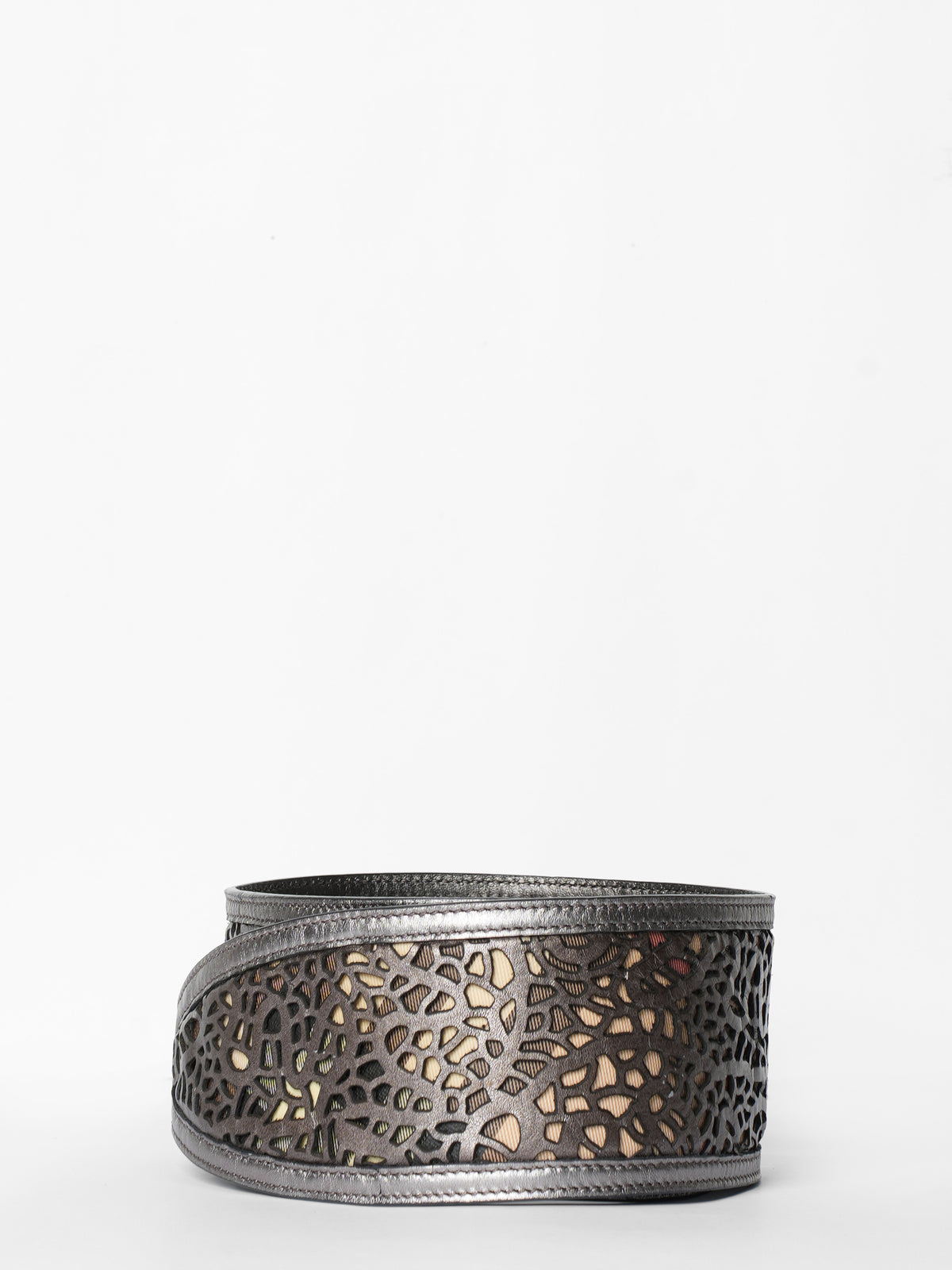 New With Tag Burberry Silver Cutwork Belt